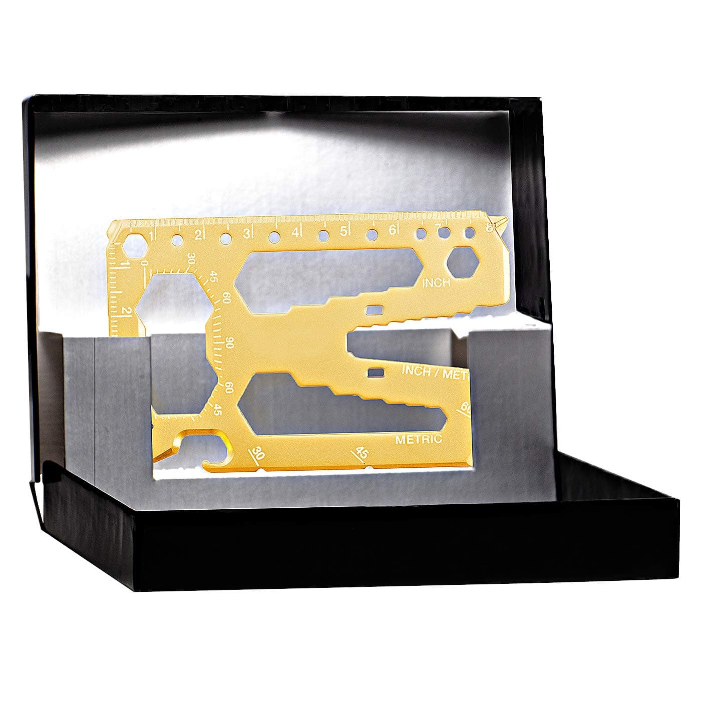 Credit Card Tool | Beautiful & solid 40-function tool in a quality Card Gift Box - Must have for any wallet - Great gifts for guys and men who have everything