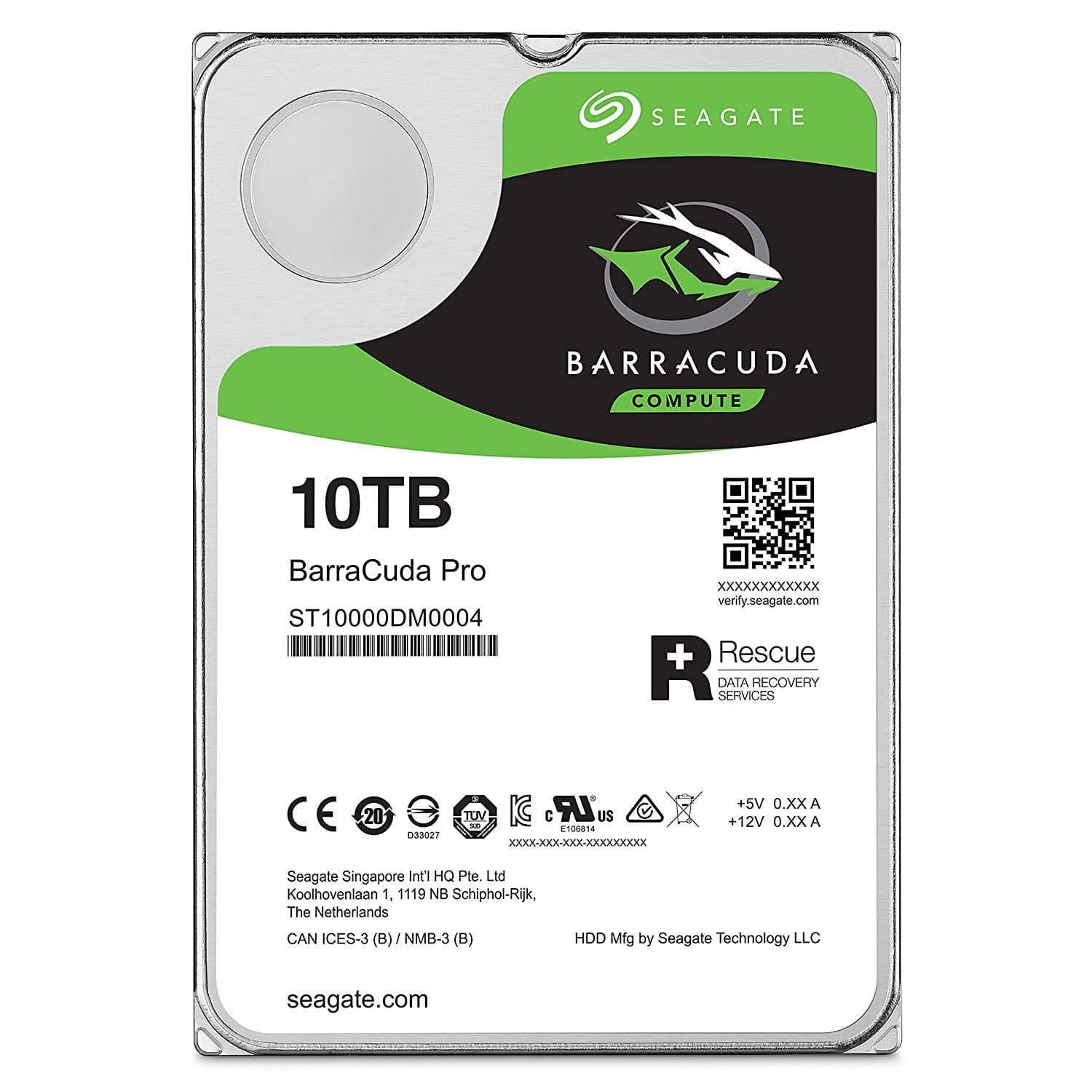 Seagate HDD Internal 10 TB BarraCuda Pro SATA 3.5 Computer Hard Disk Drive - Silver
