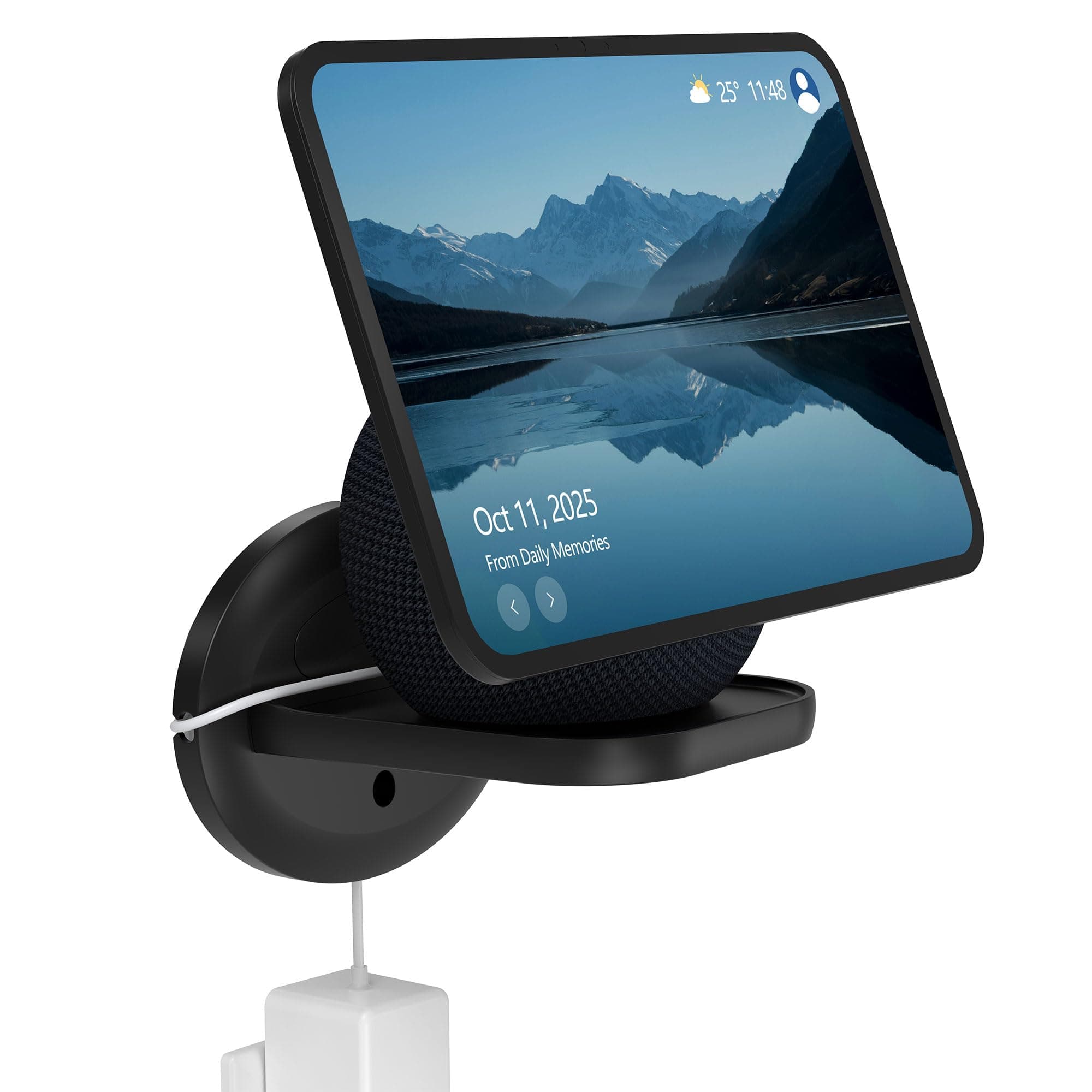 Wall Mount for Echo Show 11 and Echo Spot - Space Saving Smart Home Wall Stand Holder Shelf Compatible with Echo Show 11/Homepod Mini/Echo Spot Black