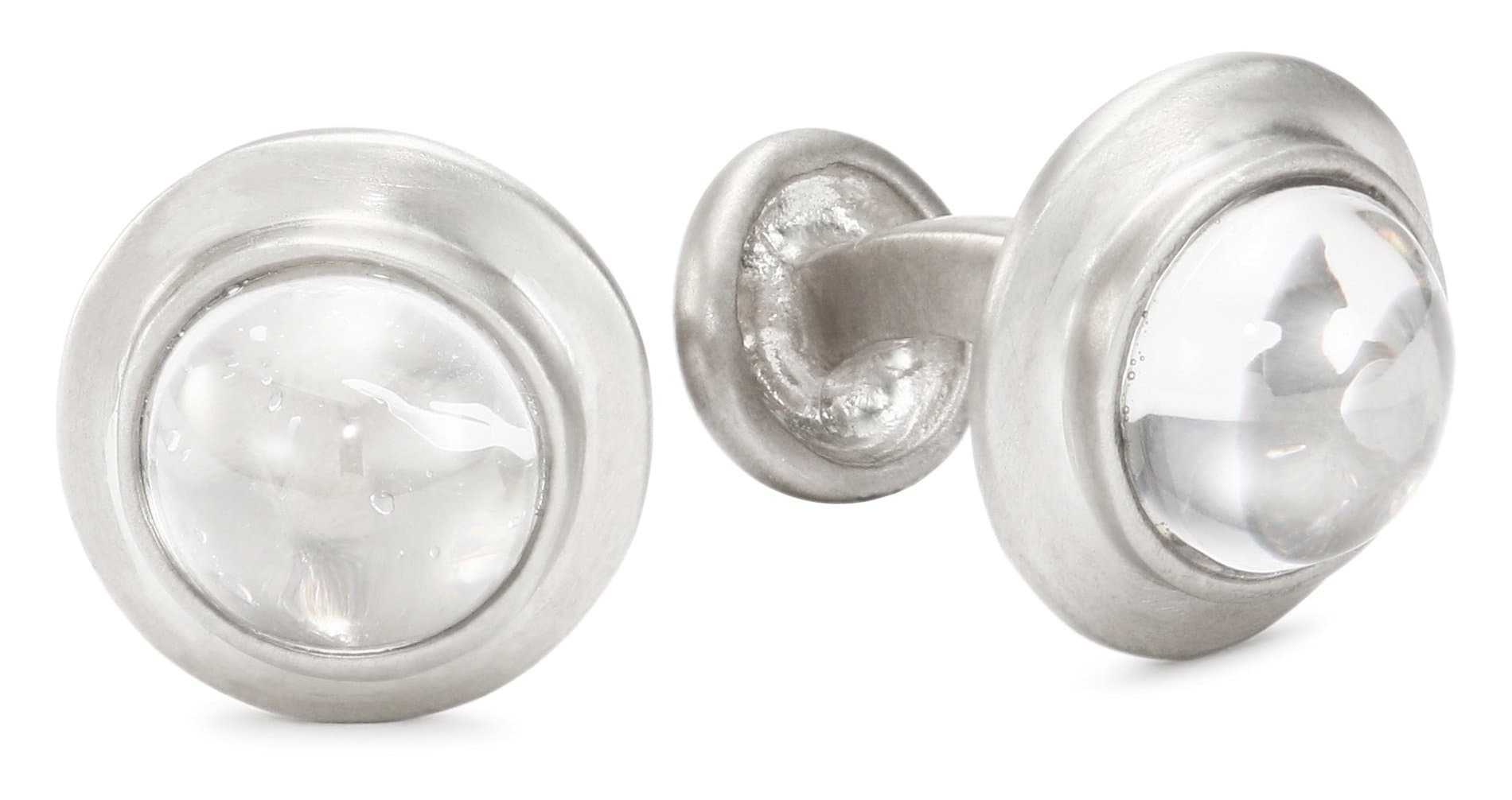 ROTENIER Created White Topaz Globe Cufflinks Set