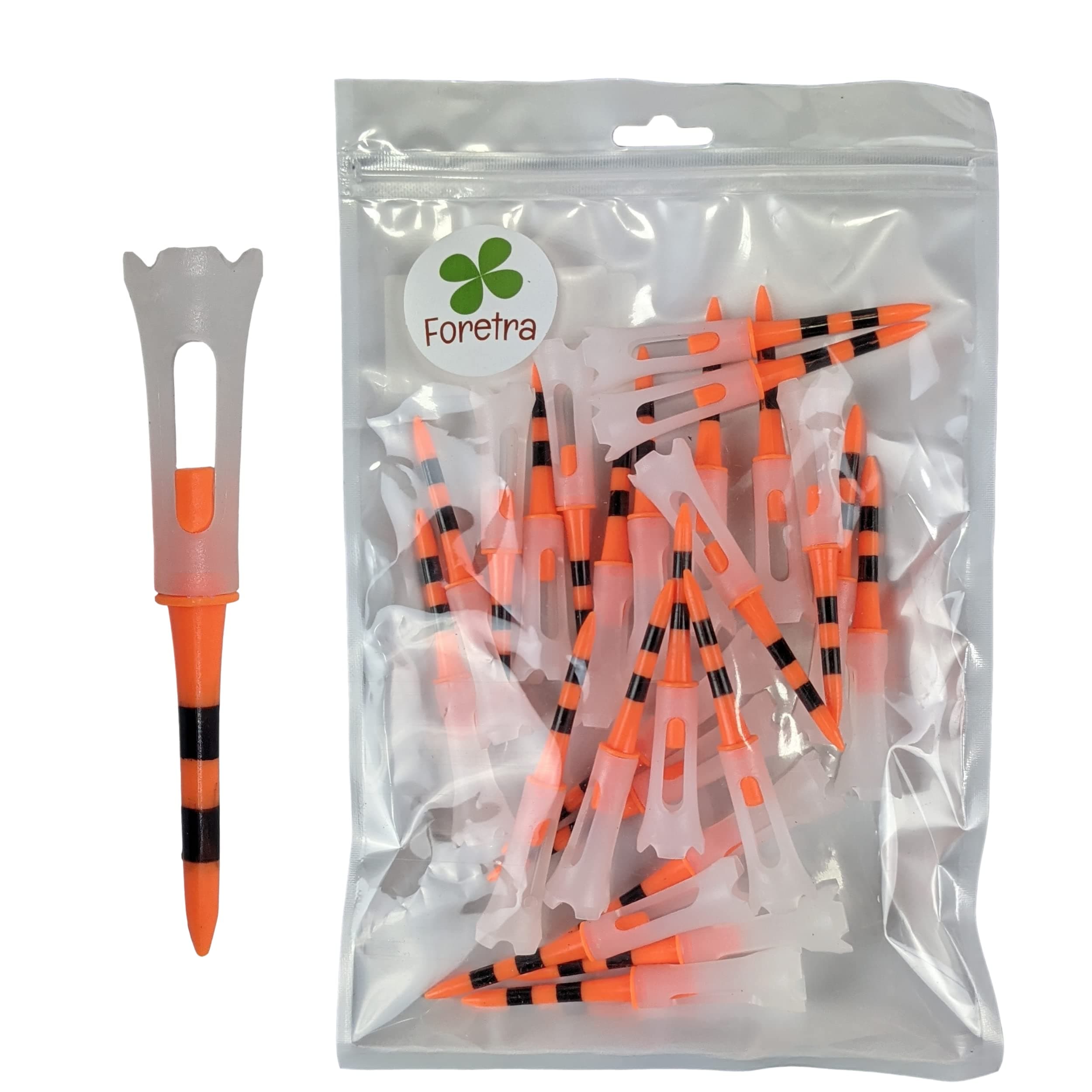 Foretra FlexTop Tees Flexible Golf Tees 25-Pack (Orange)