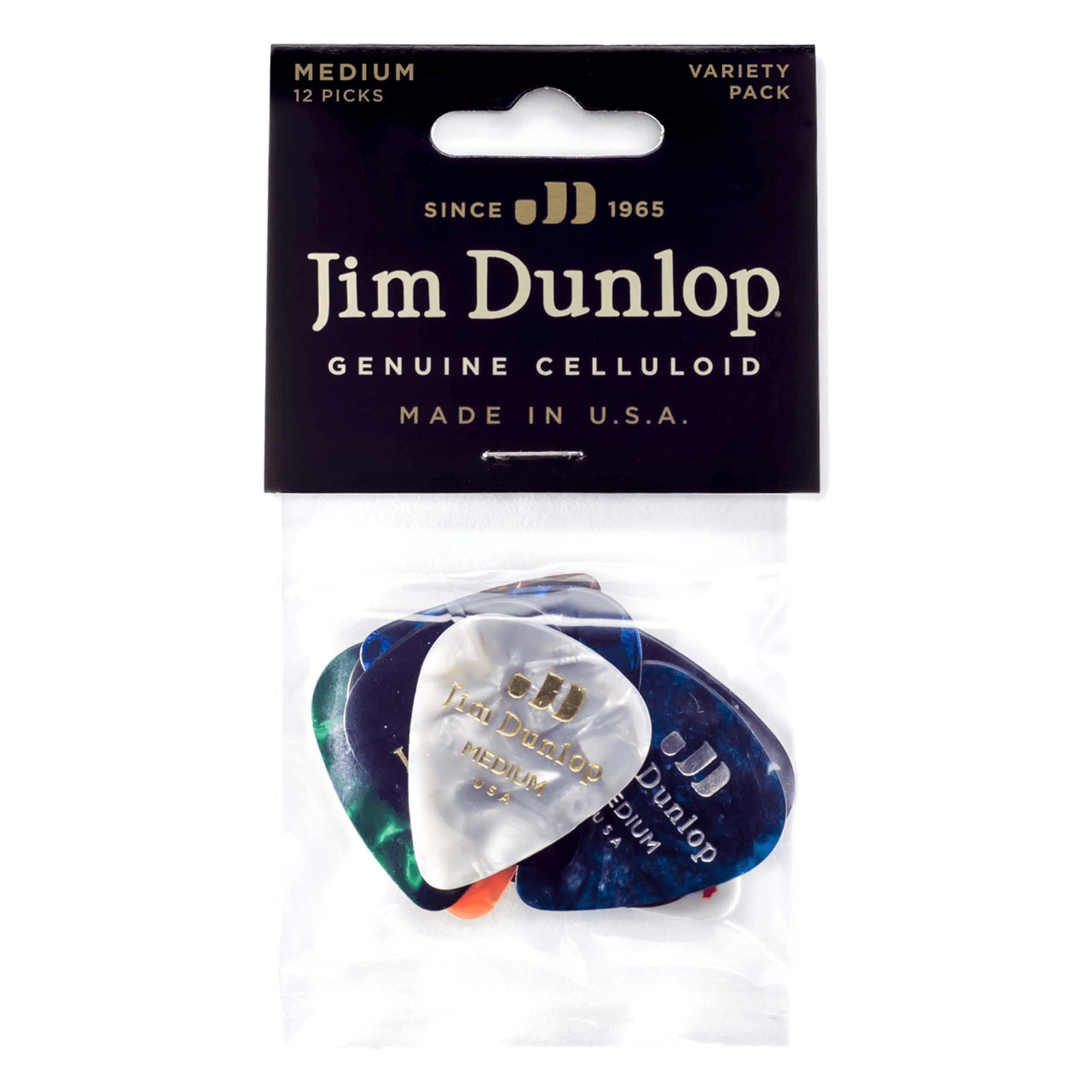 Jim Dunlop Celluloid Pick Medium Variety Pack - 12 Pack