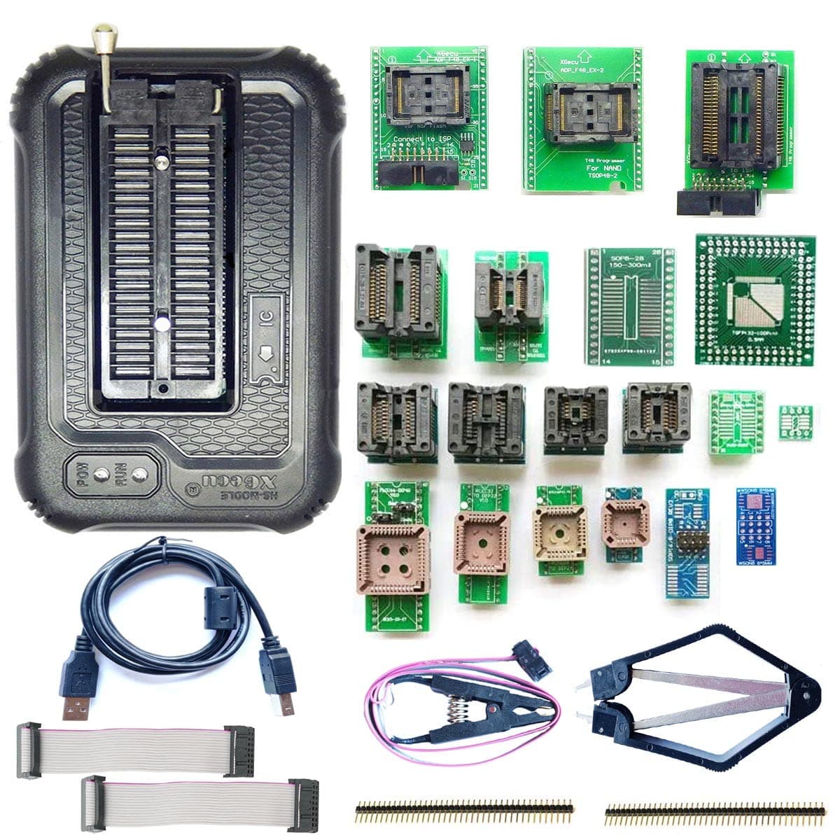 T48 Programmer 19 Adapter for with XGecu T48 Socket IC Nand Nor Flash 24 93 25 Mcu Bios EPROM AVR Chip Eprom Programmer