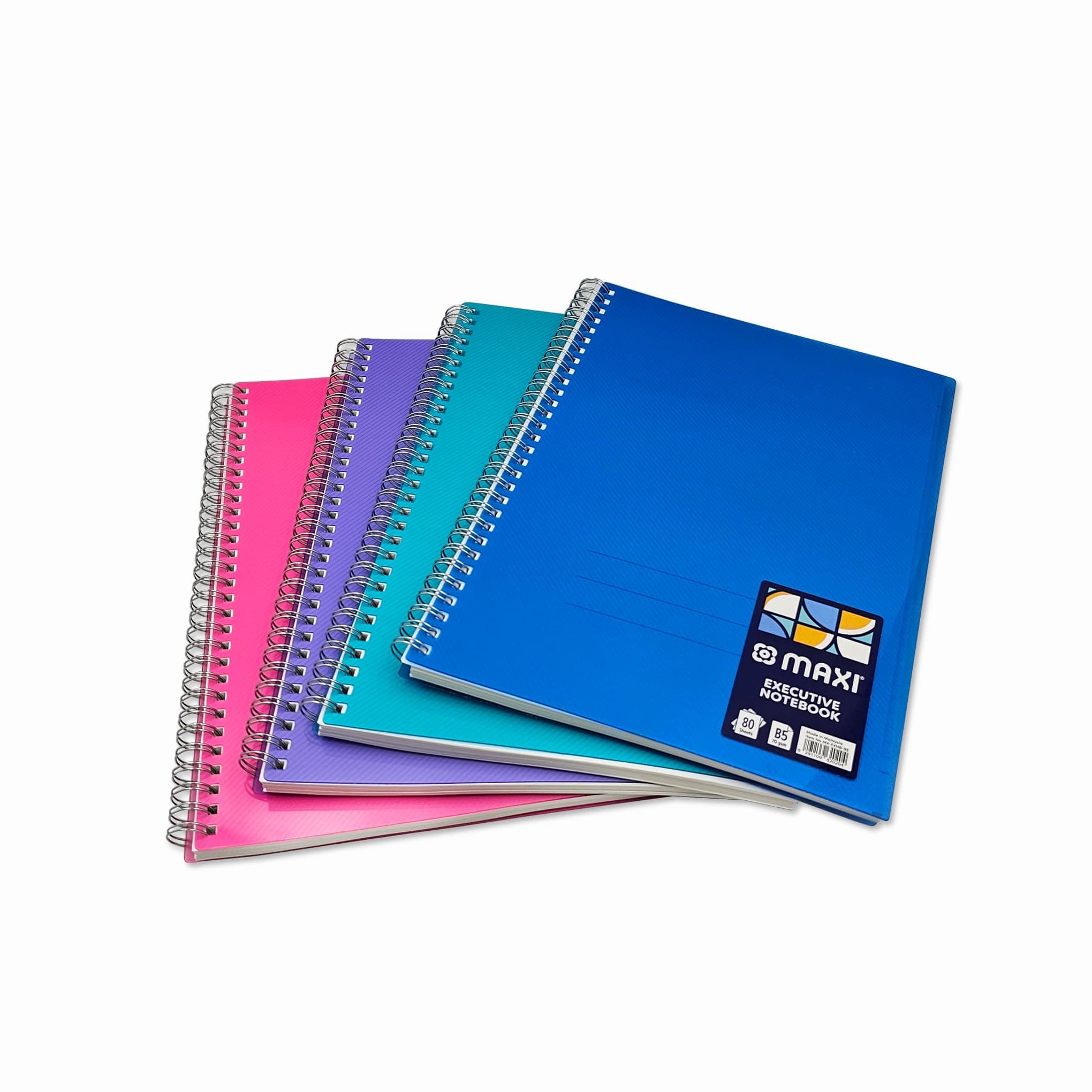 MAXI WIRE-O-COLORED POLYPROPYLENE NOTEBOOK B5 80 SHEETS