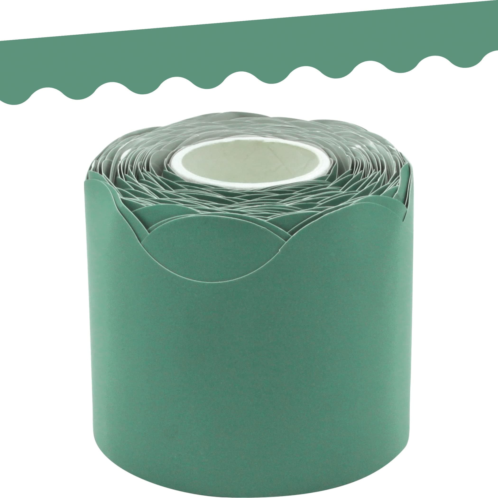 Eucalyptus Green Scalloped Rolled Border Trim