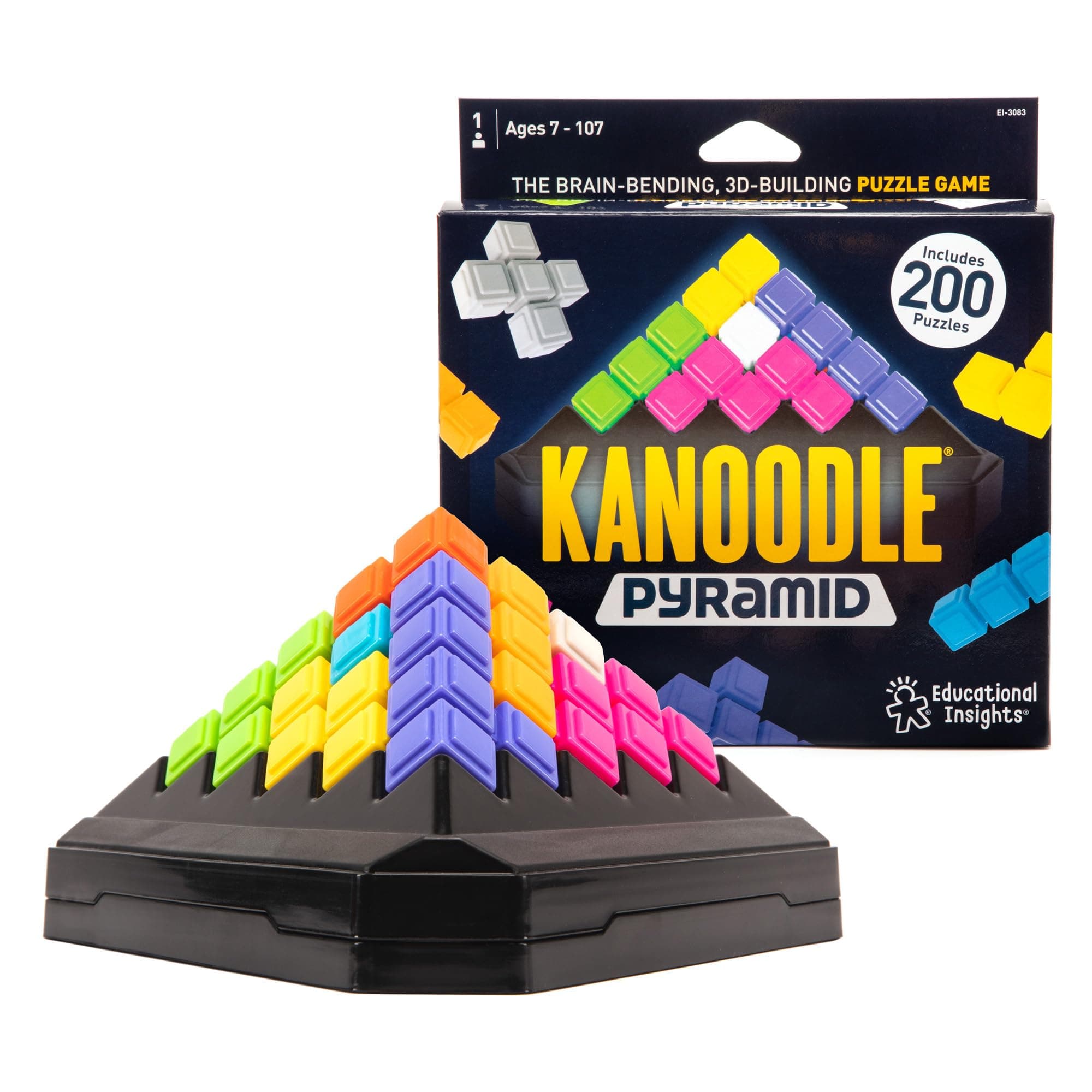 Kanoodle Pyramid - 3D Brain Teaser Puzzles, Single Player Brain Game, Handheld Travel Games for Kids, Challenging Logic Puzzle Games and Gifts for Kids, Teens & Adults Ages 7+
