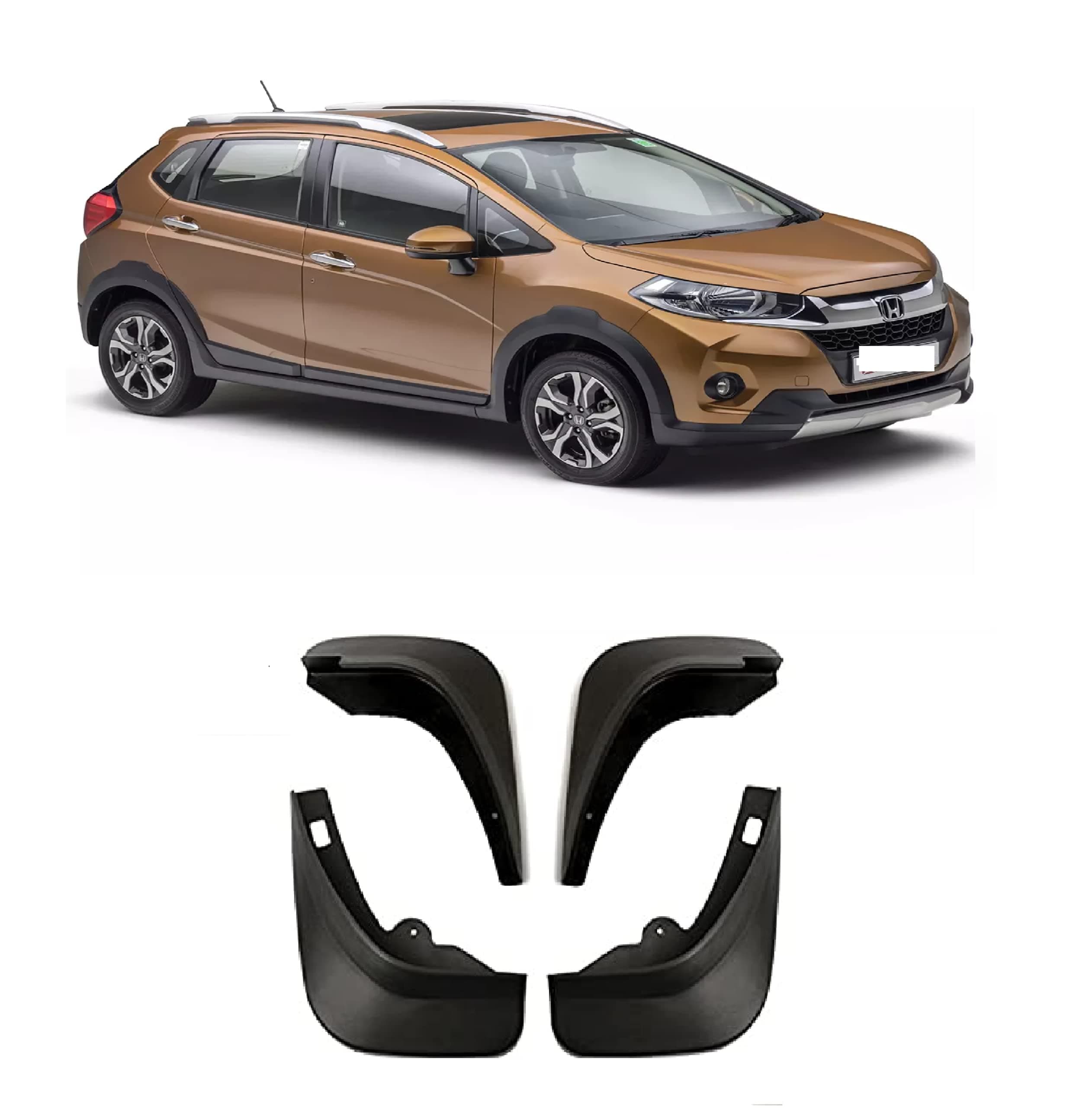 Empica Plastic O.E Type Mud Flaps Car Mud Guard With Allied Accessories Compatible With Wrv (Set of 4)