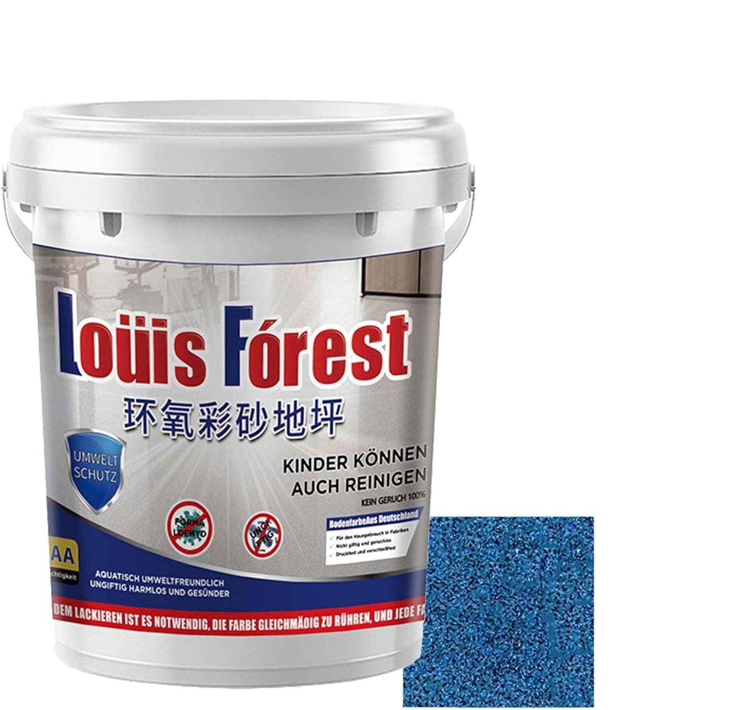 Generic High-Gloss Sky Blue Epoxy Water-Based Floor Paint, 0.5KG, 50-62.5 sq.m/liter (0.5 kg), Interior/Exterior, Concrete, Tiles, Marble