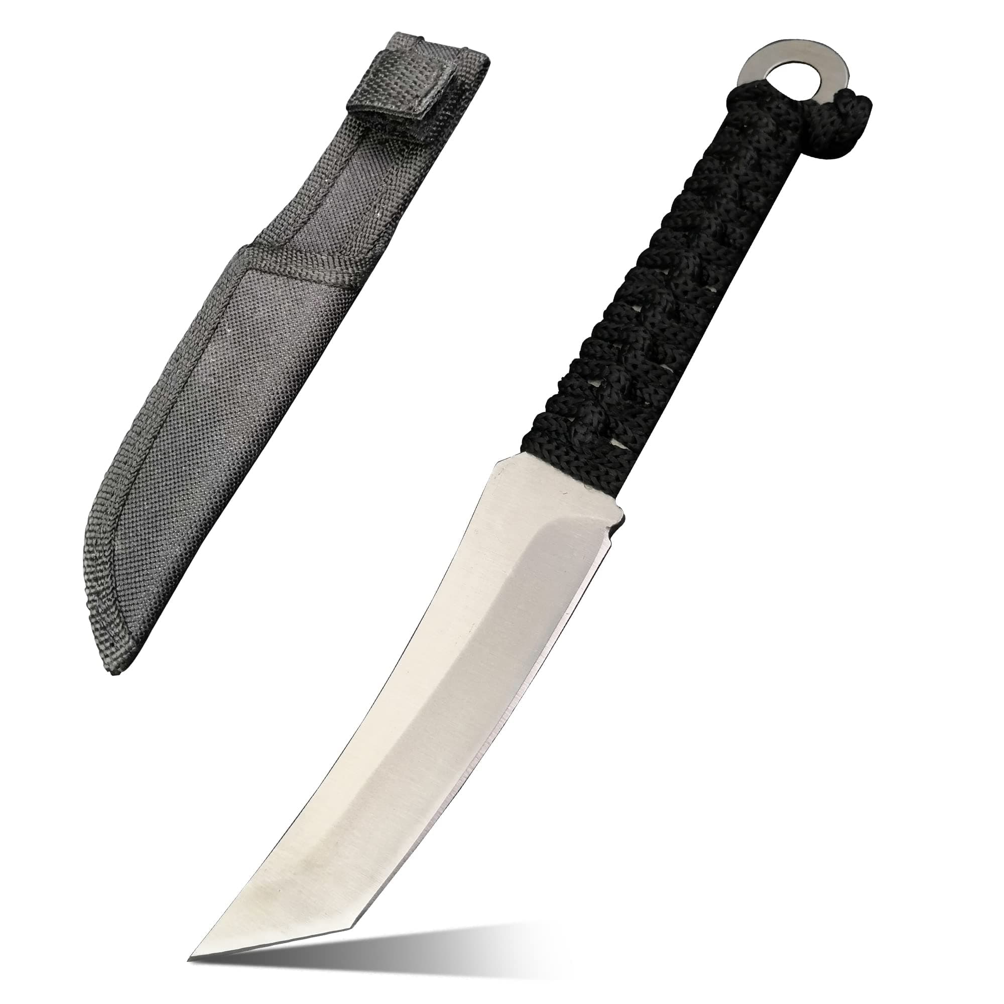 DOOM BLADE Fixed Blade Tanto Knife - Polished Sharp Blade - Camping Knives with Paracord Handle - Survival Hunting Outdoor Knife (Knife * 1)