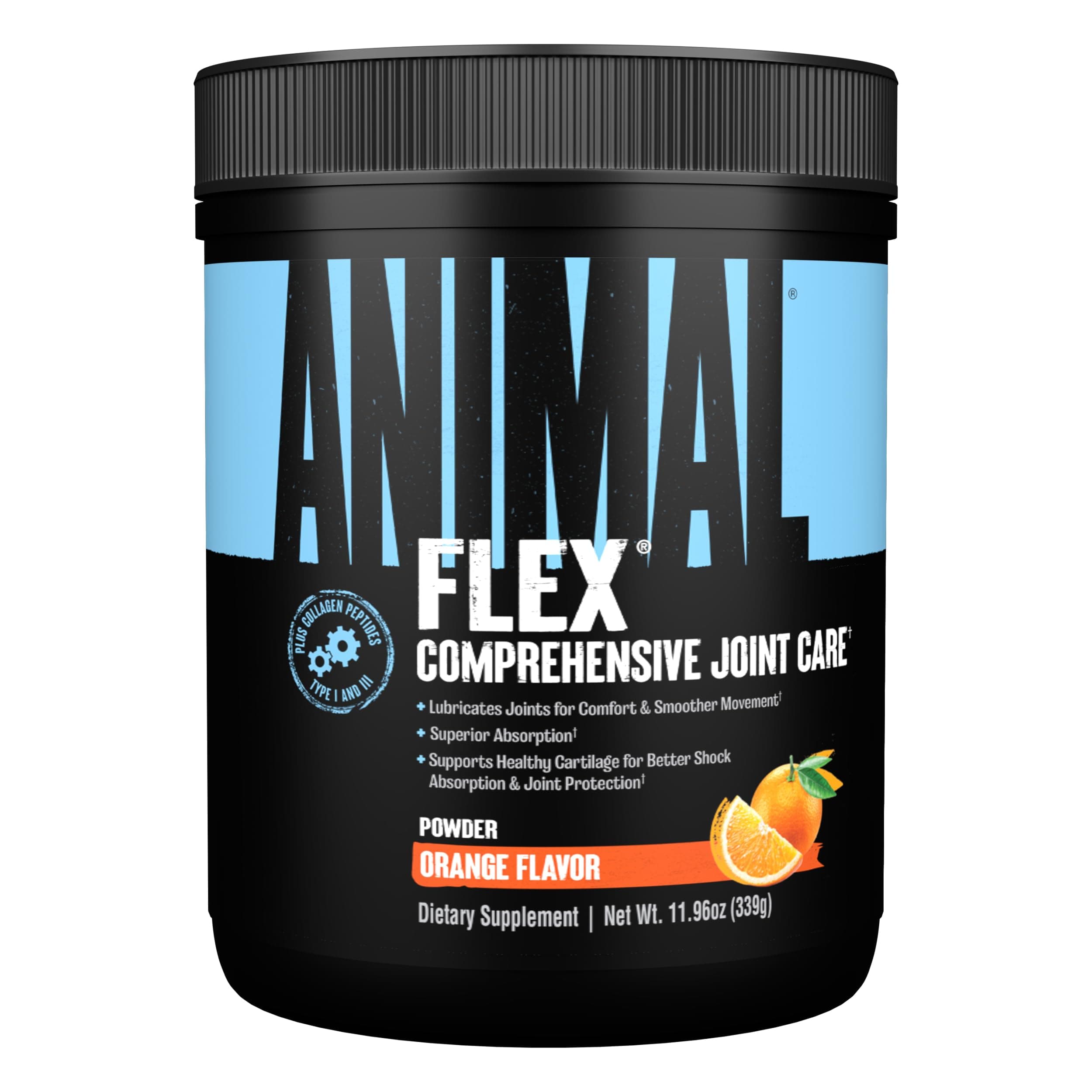 Flex Comprehensive Joint Care - 4 Unique complexes for Joints, Bones, and Cartilage - with Vitamins A and E, glucosamine, Flaxseed Oil, and hyaluronic Acid - Orange, 369g
