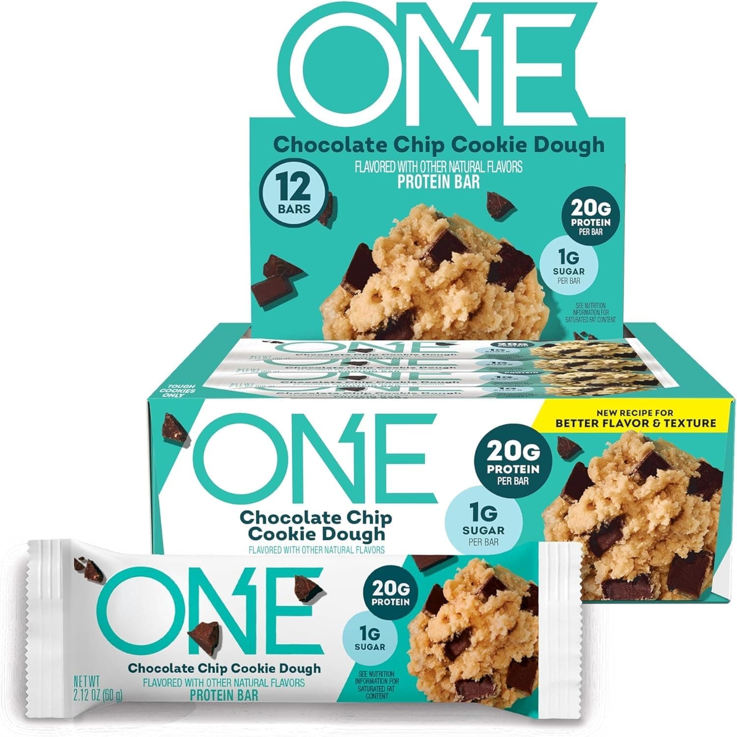 OhYeah! ONE Protein Bars, Chocolate Chip Cookie Dough, 12 Count