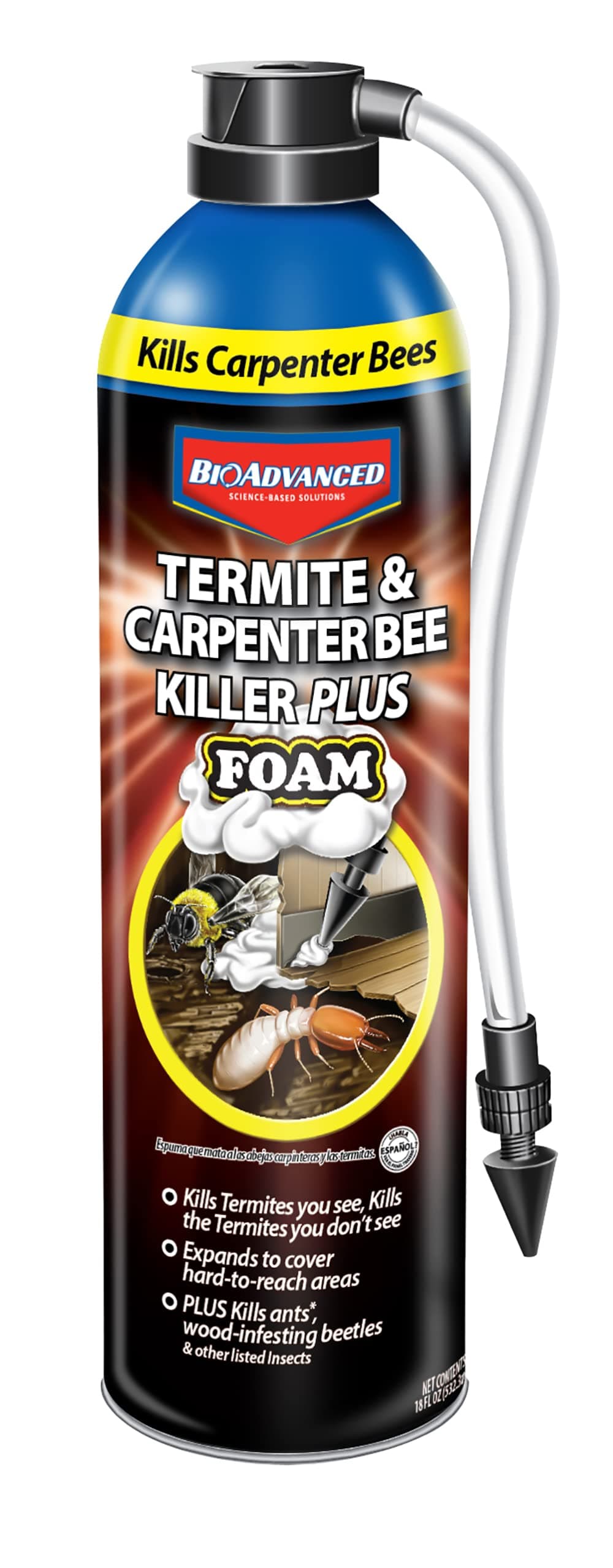 BioAdvanced Termite and Carpenter Bee Killer Plus, Foam, 18 oz