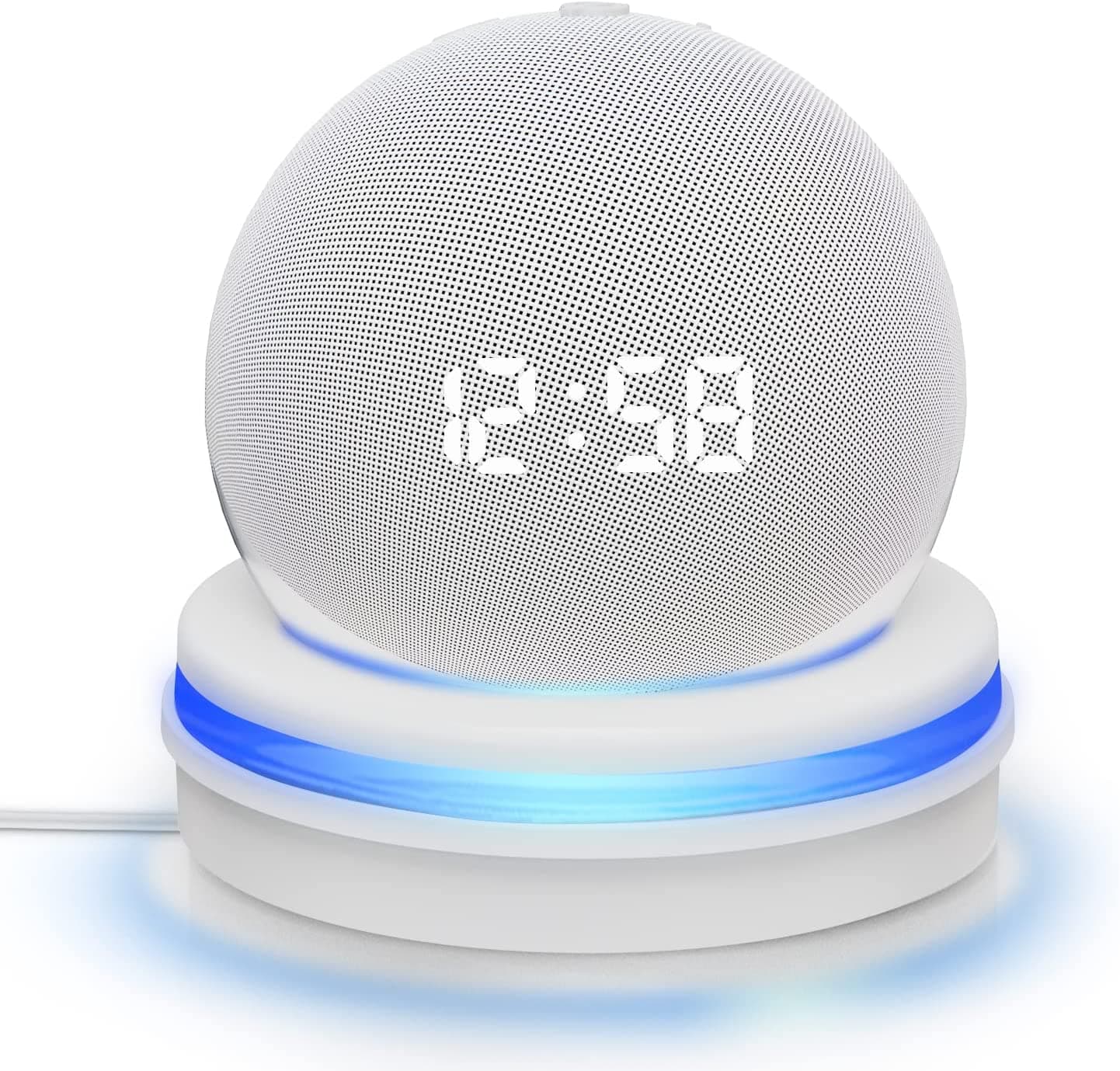 XICEN Dot 4/5th Generation Stand, Echo Dot Table Holder, Light Guide Mount Bracket, Built-in Cable Management Dot Accessories, Space-Saving Dot 4th Gen Desktop Stand (white)