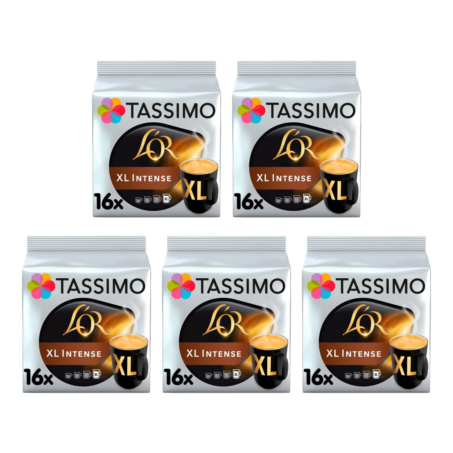 TASSIMO L'OR XL Intense Coffee Pods 5 Pack (80 Drinks)