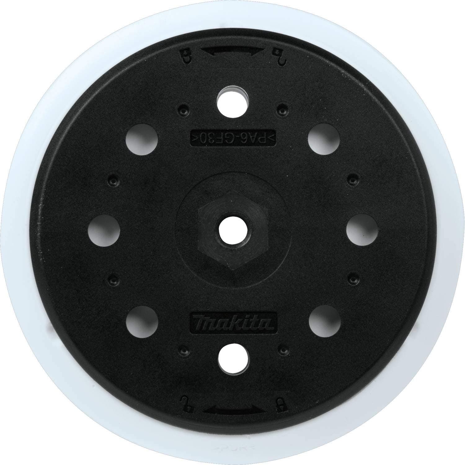 197314-7 6" Round Sanding Backing Pad, Hook & Loop, Soft