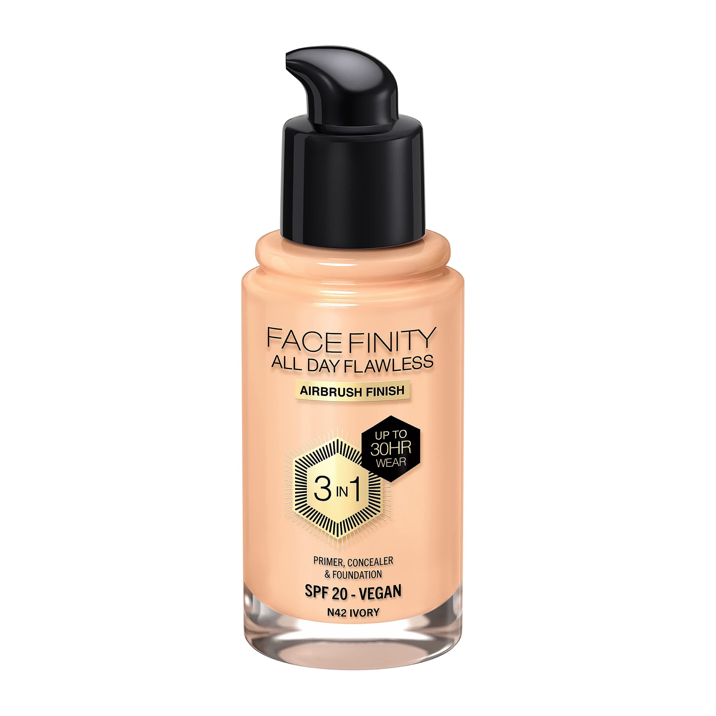 Max Factor Facefinity All Day Flawless Foundation - N42 Ivory, 30ml