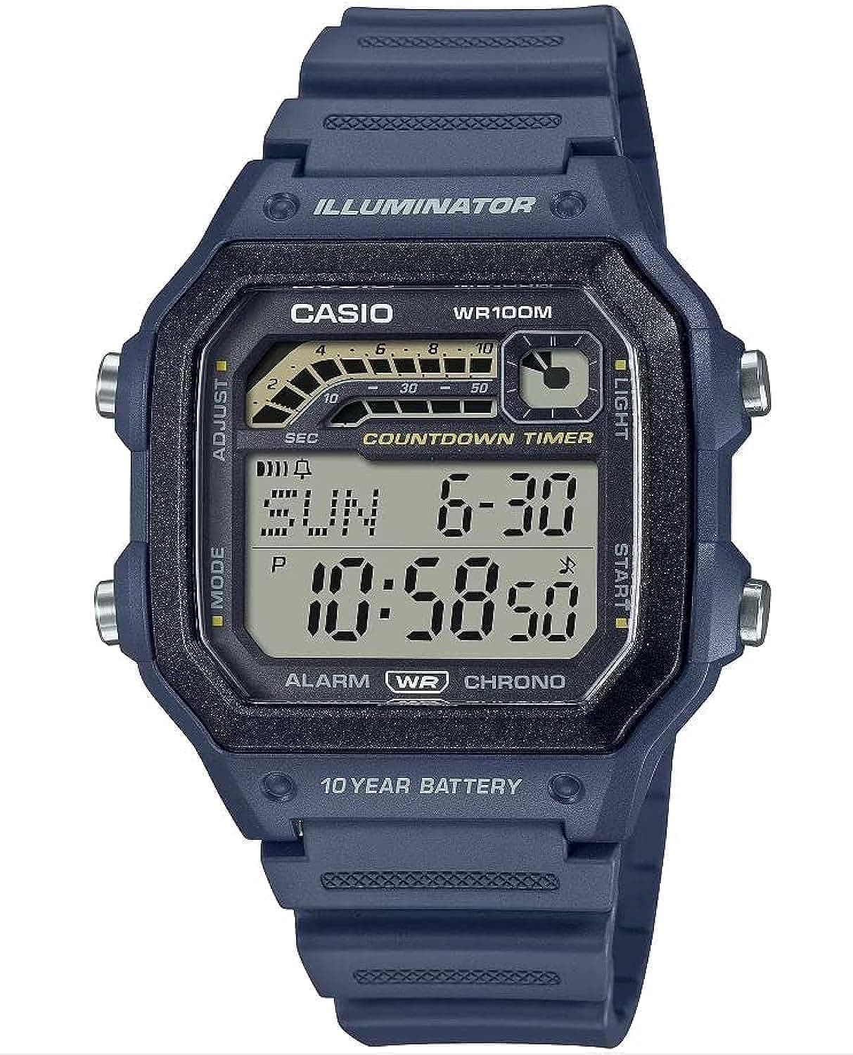 Casio Illuminator 10-Year Battery Alarm Chronograph Countdown Timer Men's Watch WS1600H-2AV