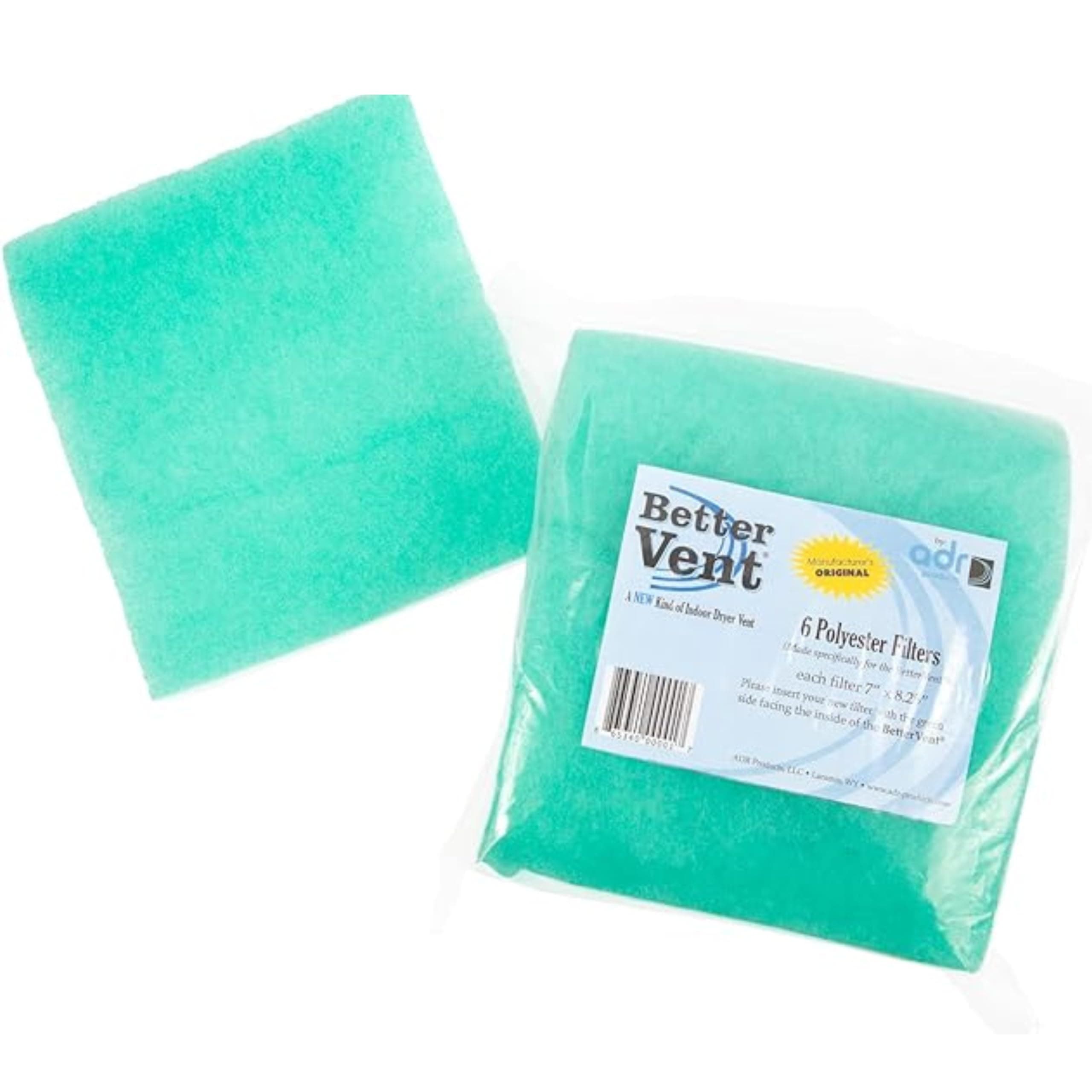 BetterVent Polyester Dryer Filter Replacements by ADR Products | Protect & Enhance Indoor Air Quality While Saving Energy | Superior Dryer Lint Filters | Made in the USA (6-Pack)
