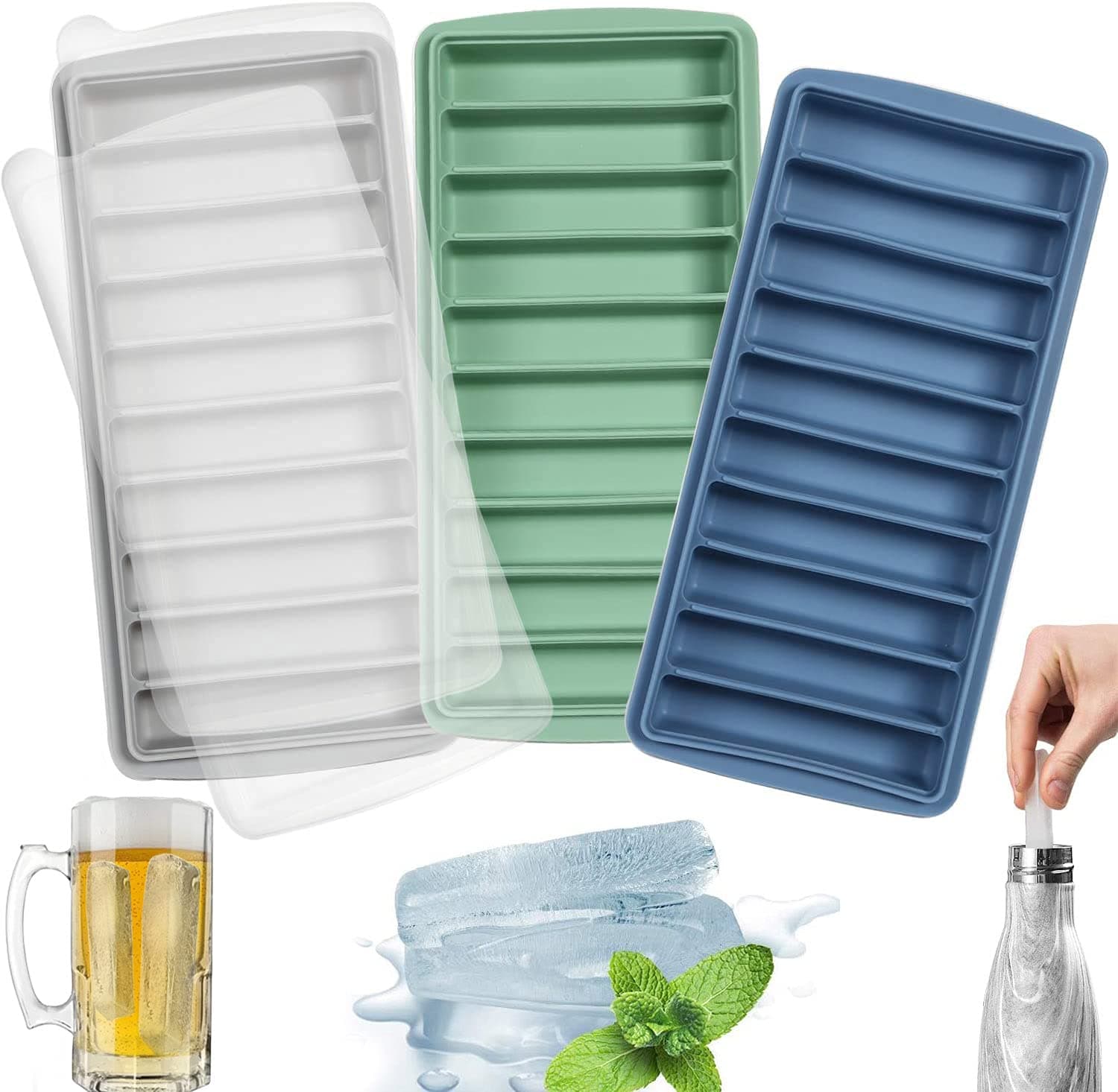 LessMo 3 pcs. Ice cube molds - 10x3