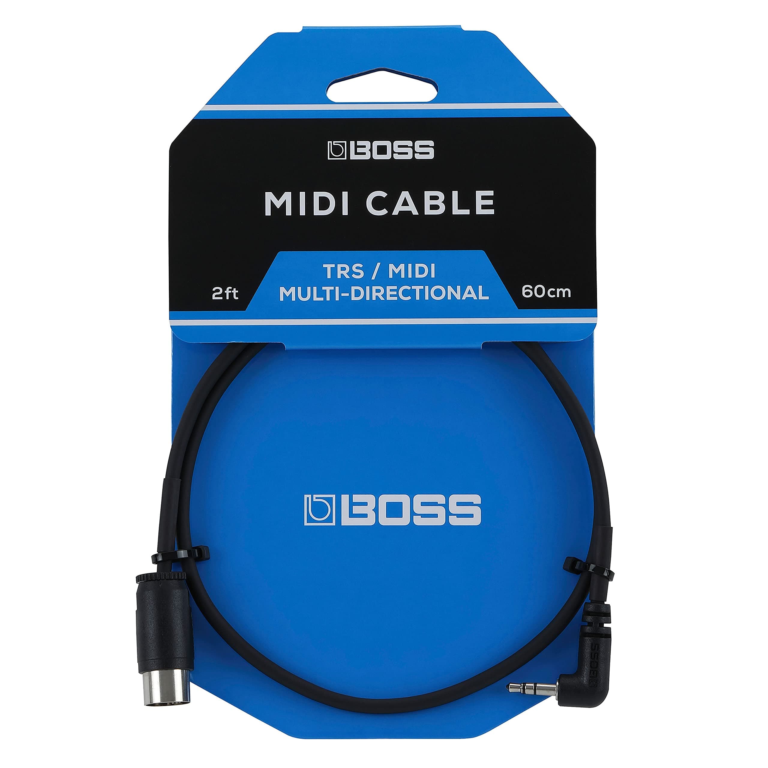 BOSS BMIDI-2-35 – 2ft / 60cm – Space-Saving 3.5mm TRS to Multi-Directional 5-Pin MIDI Cable – Premium connectivity for BOSS Pedals–