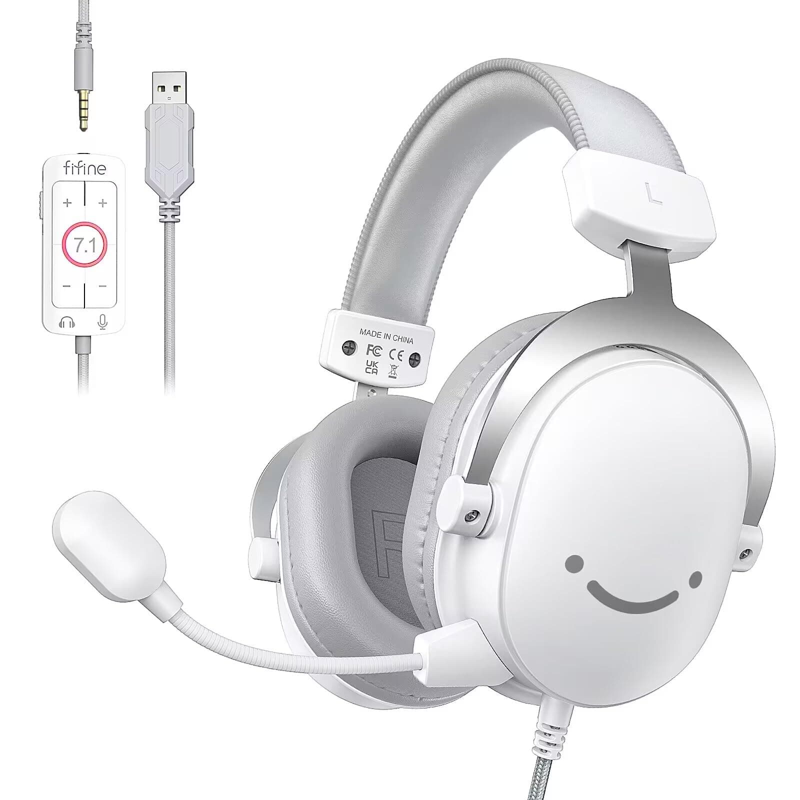 USB/3.5mm Gaming Headset-H9 White