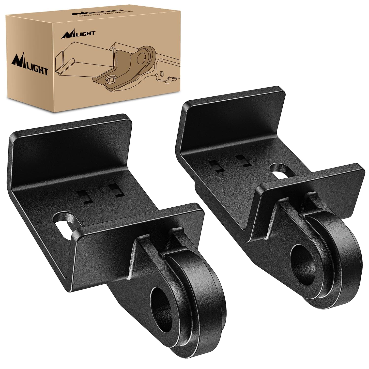 Nilight 2 Pack Demon Front Tow Hook Mounting Bracket Compatible with 2009-2013 2014 2015 2016 2017 2018 2019 2020 2021 2022 2023 Toyota Tacoma (Not Include D-Ring Shackle), Bracket Replacement