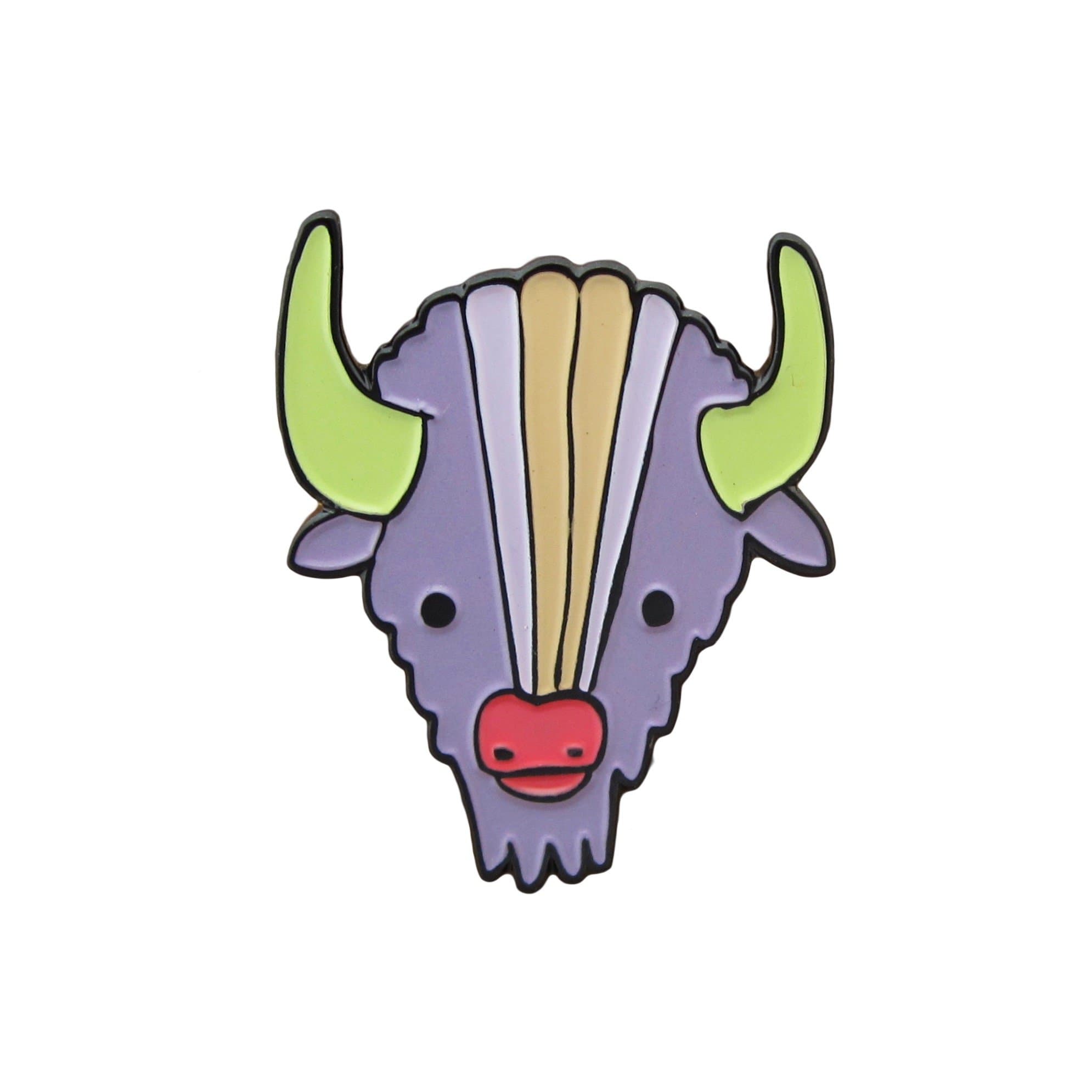 Mark Poulin Soft Enamel Pin, Bison