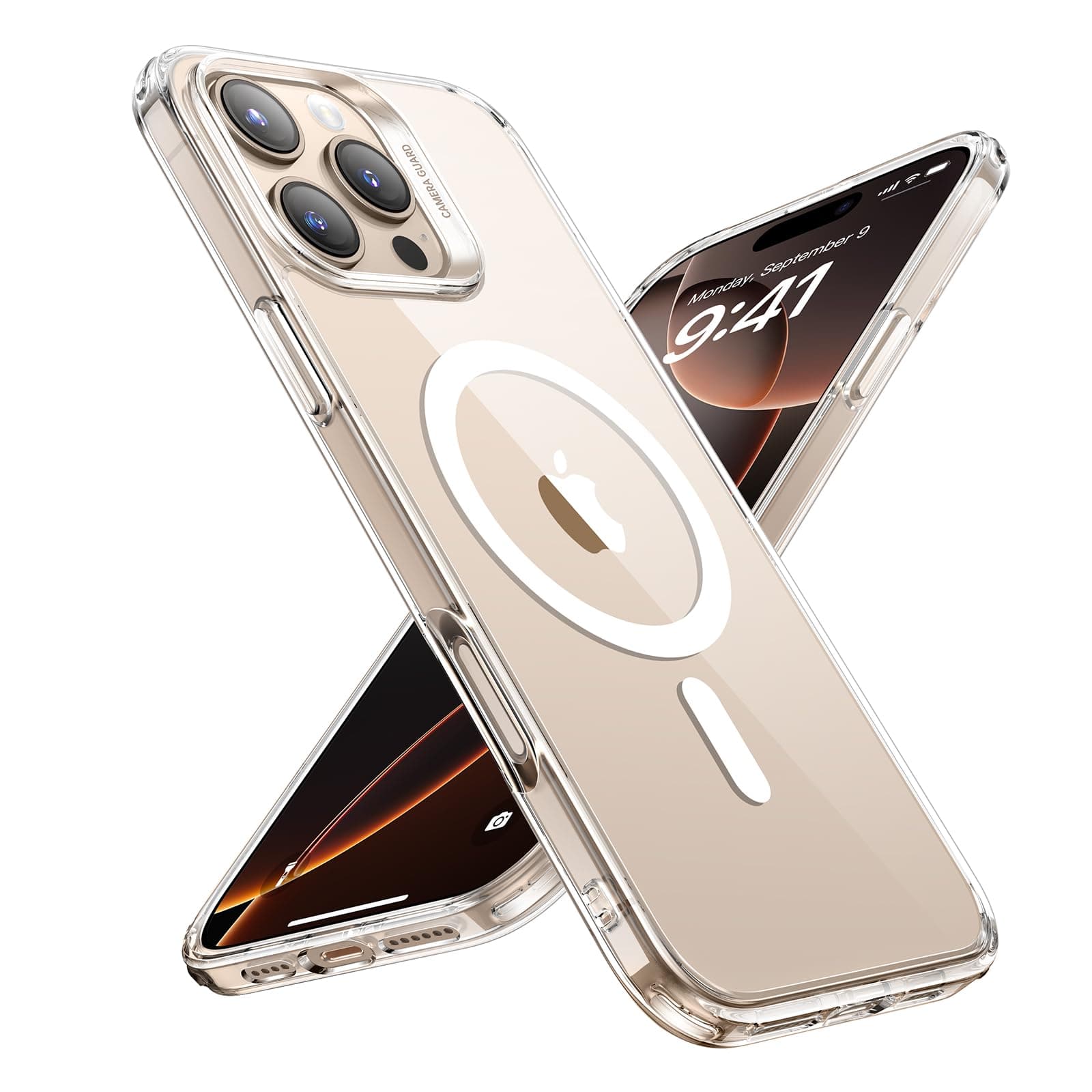 ESR for iPhone 16 Pro Max Case, Compatible with MagSafe, Shockproof Military-Grade Protection, Magnetic Phone Case for iPhone 16 Pro Max, Classic Hybrid Case (HaloLock), Clear