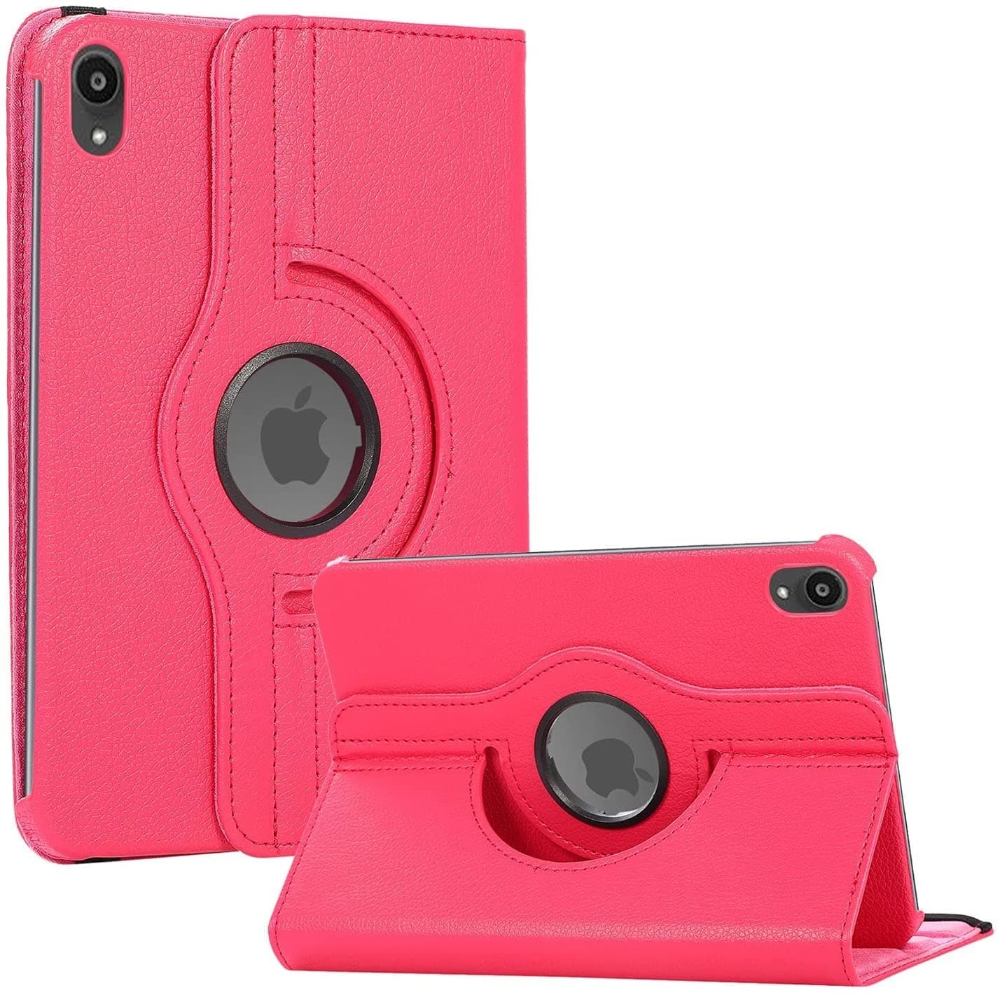 Muzz Rotating Case for iPad Mini 6 (6th Generation 8.3 Inch) - 360 Degree Swiveling Stand Protective Back Cover, Auto Wake/Sleep Feature for iPad Mini 6 2021 Model (Pink)