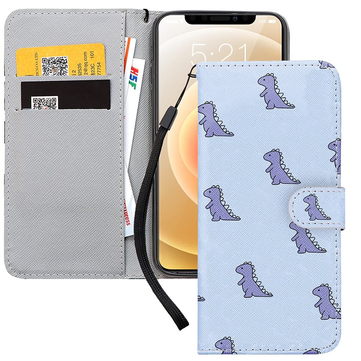 Yoedge Designed Phone Cases for Apple iPhone 6 Plus 5.5 inch Case, Painted PU leather Wallet Book Flip Folio Stand View Cover for iPhone 6 Plus, Blue 2