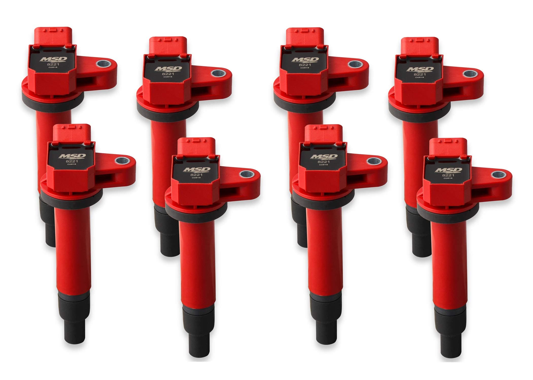 MSD 82218 Ignition Coils Blaster Series, Red, 8-pack