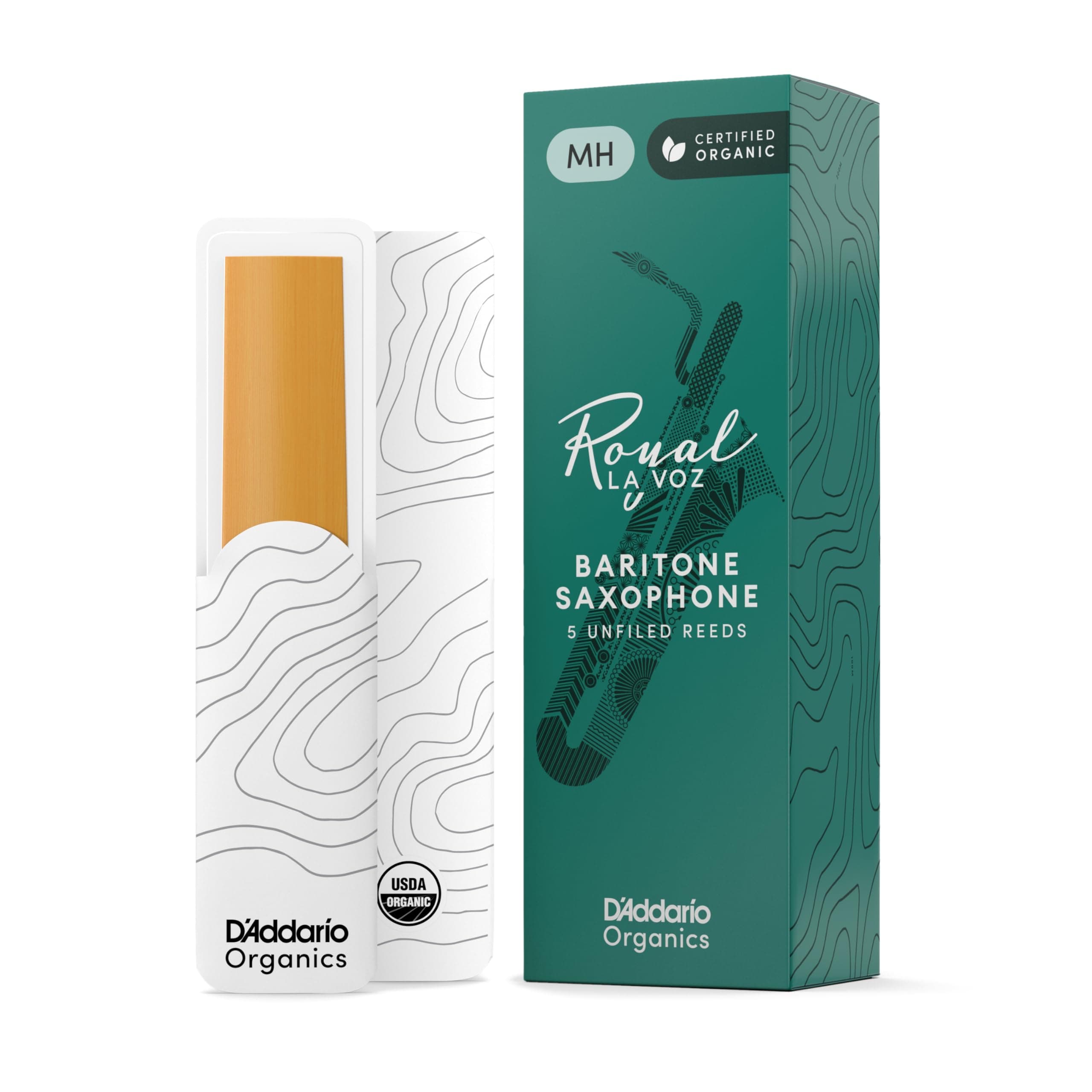 La Voz Baritone Saxophone Reeds, Medium Hard, 5 Pack