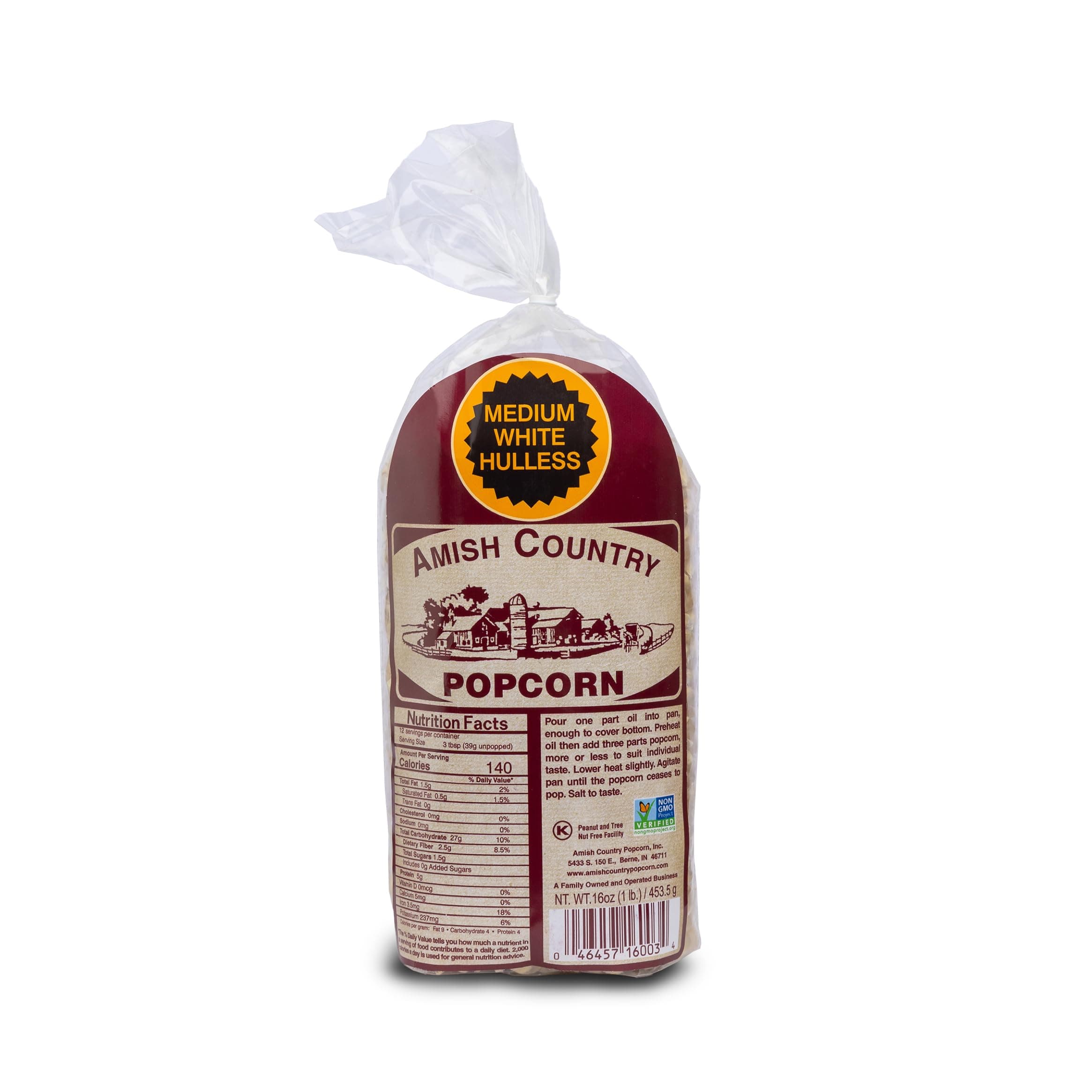 1 lbs Bag | Medium White Popcorn Kernels | Old Fashioned, Non-GMO and Gluten Free (Medium White - 1 lbs Bag)