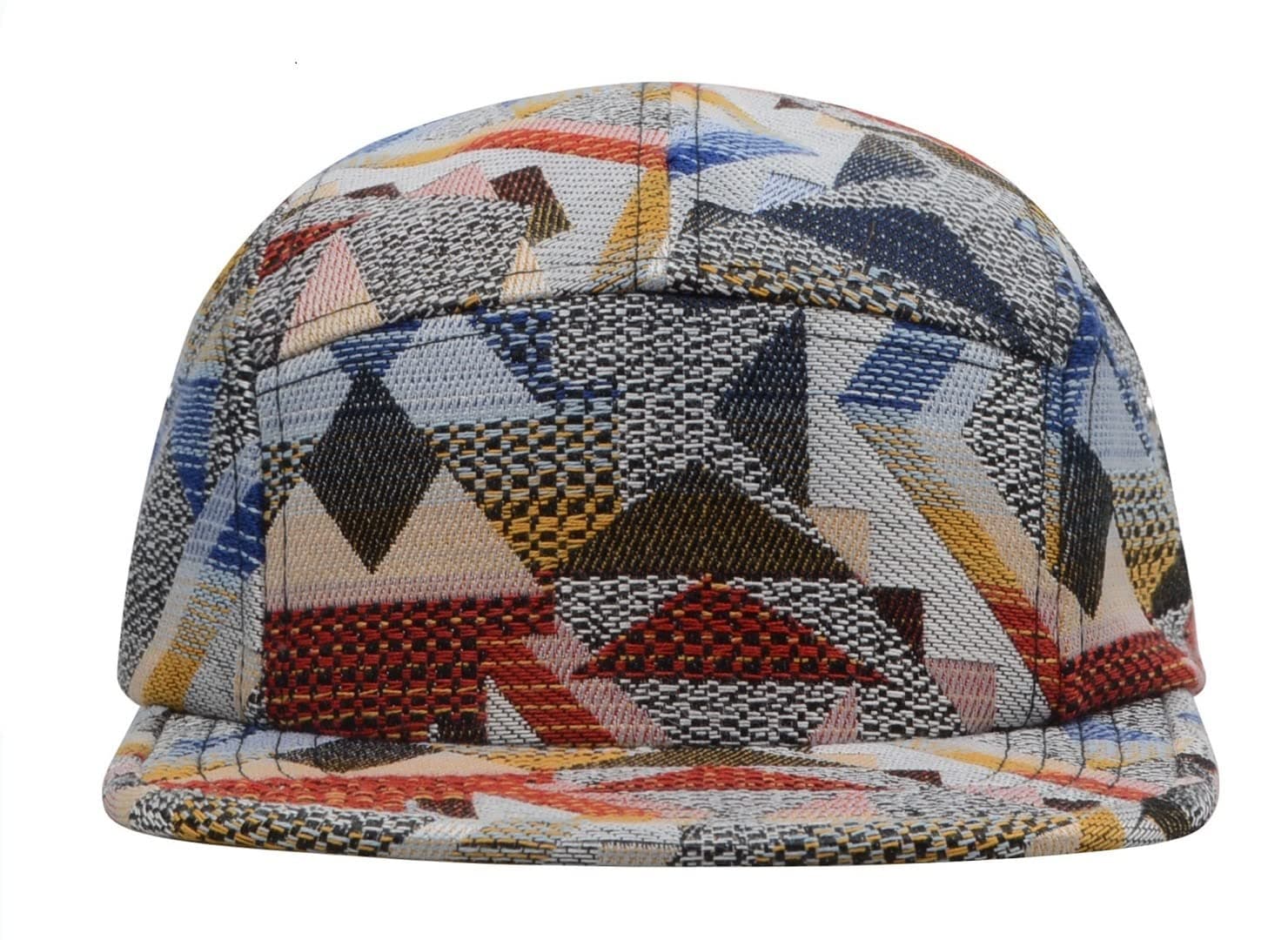 GP Accessories Pattern Multi Color Stripe 5 Panel Hat Large Geo Red Multicolored