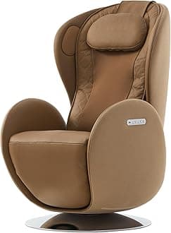Luna Heated Massage Chair,Full Body Massaging Zero-Gravity Leisure Recliner with Low-Noise 3D Massage and Dual Sound Systems Modern Massage Chairs (Dark Caramel)