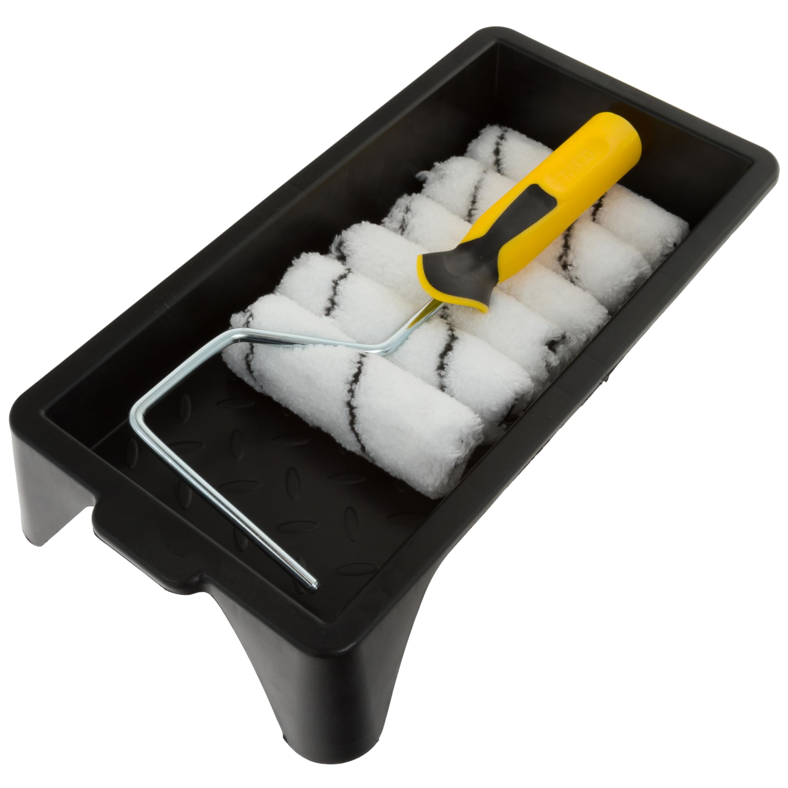 43400 Paint Roller Kit - 8 Piece 4 Inch Mini Roller Set with Microfibre Covers - Ideal Wall Painting Kit for Emulsion - Compact Paint Roller for House Wall Painting - Includes Roller Paint Tray