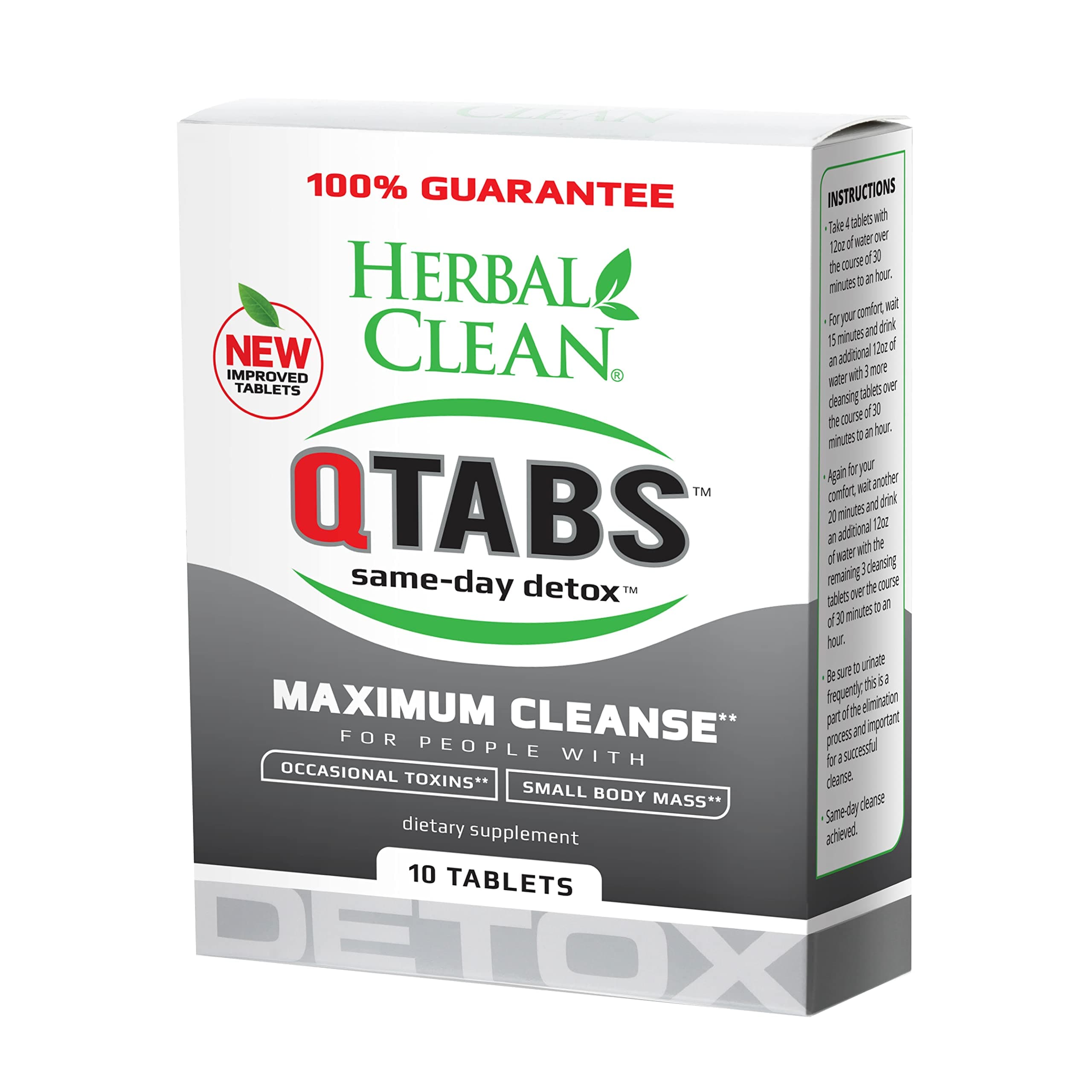QTabs Same-Day Detox, Portable and Discreet, 10 Tablets
