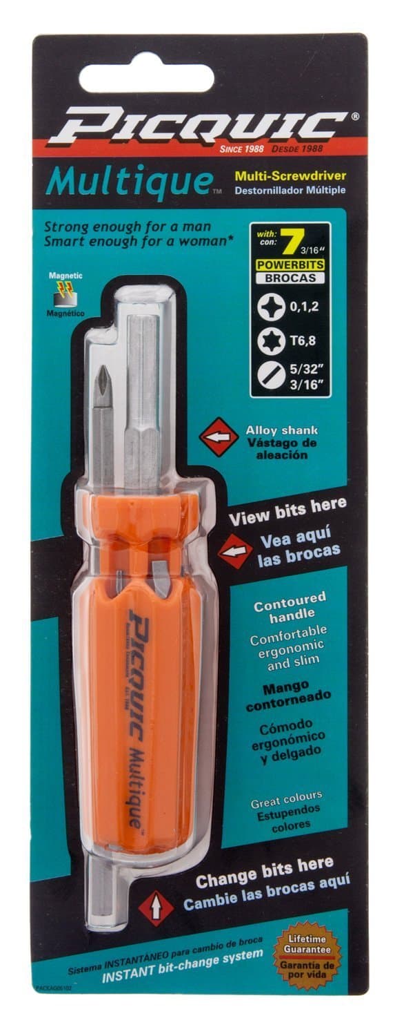 Picquic Multique Compact Multi-Bit Screwdriver (Colors May Vary)