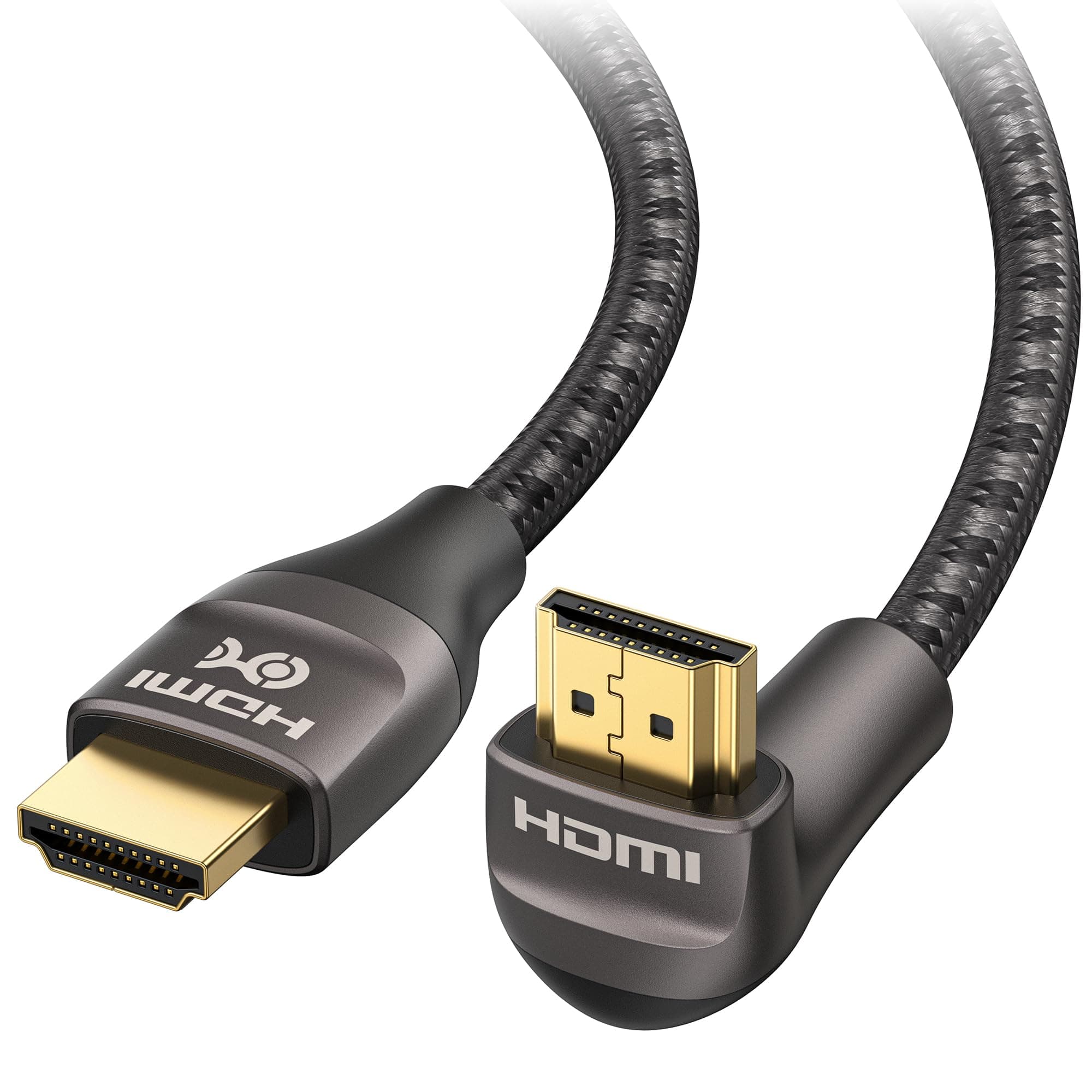 Cable Matters 48Gbps Ultra HD 8K Right Angle HDMI Cable 6.6 ft (270 Degree HDMI Cable) with 8K@60Hz, 4K@240Hz and HDR Support in Black