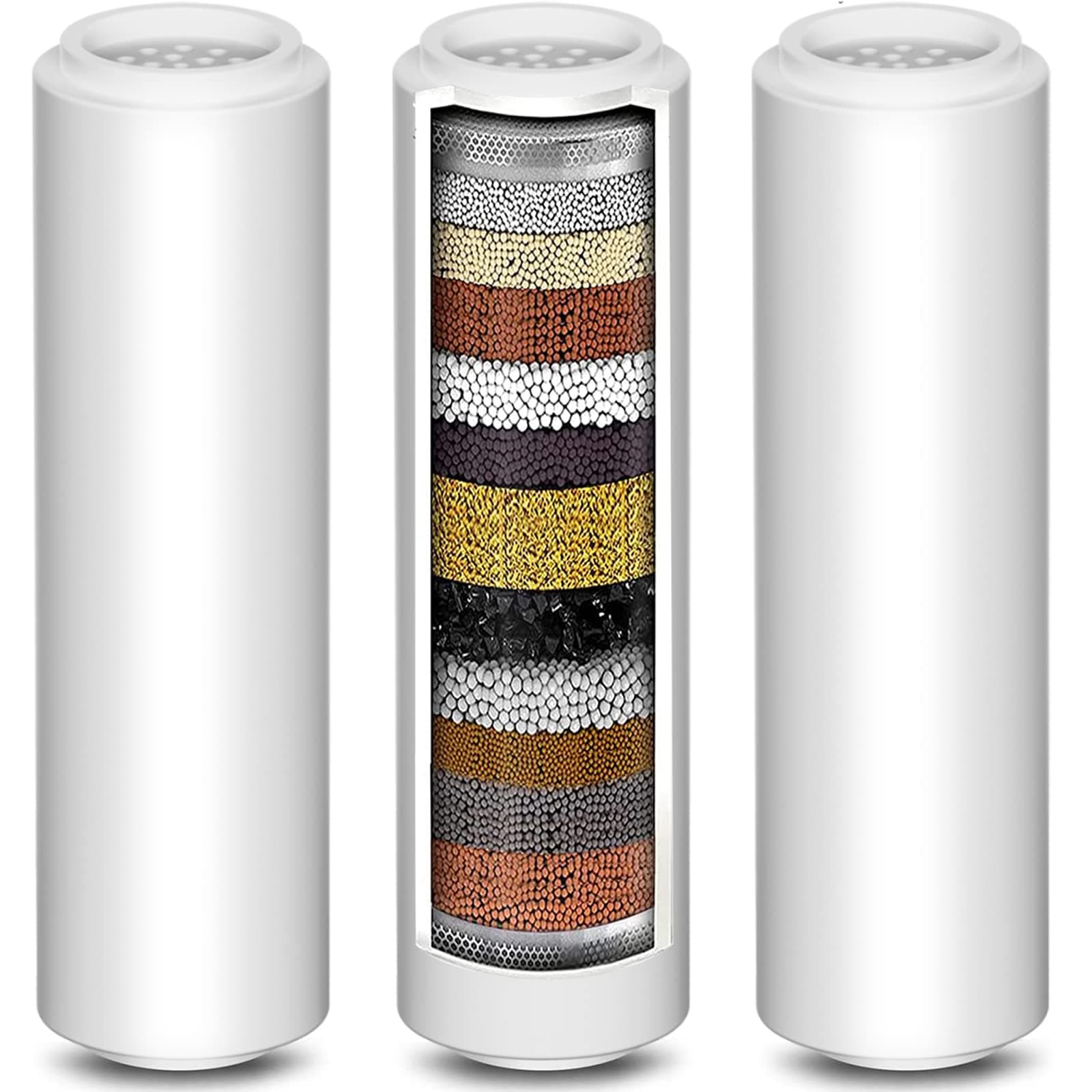 Replacement Shower Filter for Handheld Shower Head, 3 Pack 15 Stage Filter for Hard Water Remove Chlorine and Harmful Substances, Only Fit for Rexsoul Filtered Shower Head