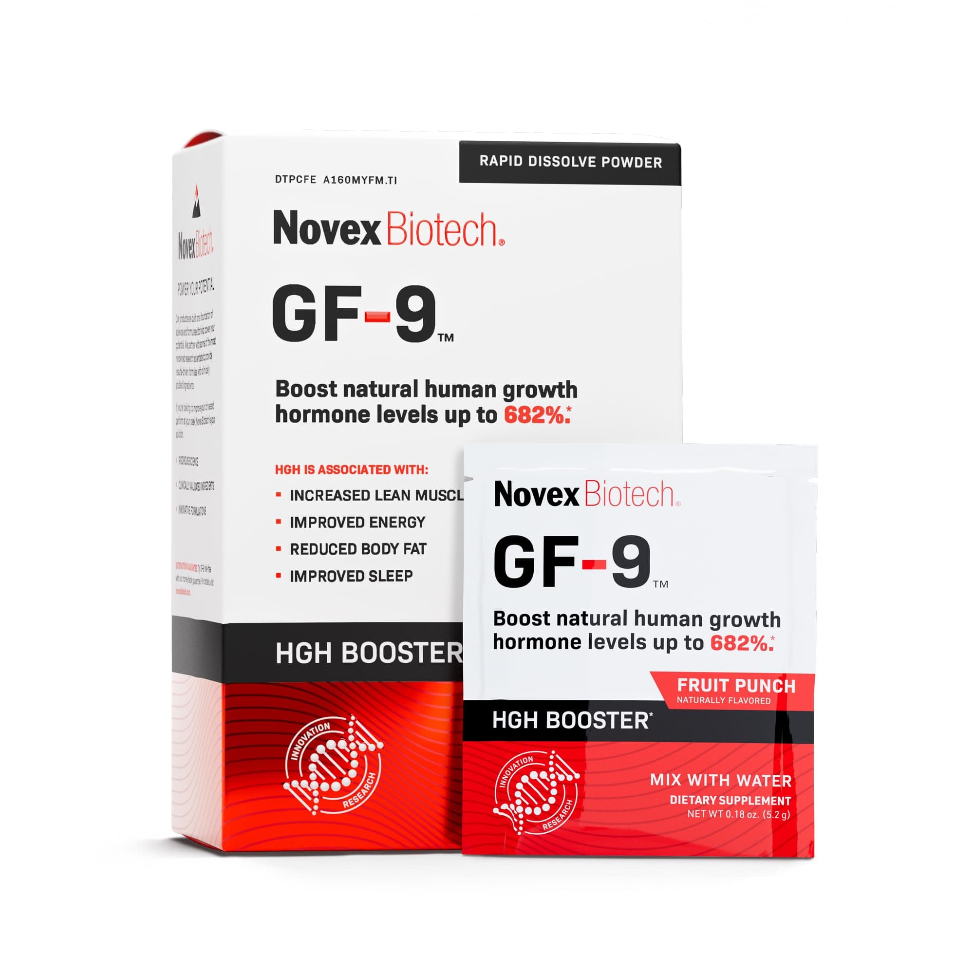 GF-9 – HGH Boosting Supplement for Men – Workout Complex for Men – Supports Energy, Endurance, Sleep, 30 Sachets, Fruit Punch
