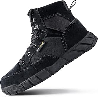 FREE SOLDIER Men's Waterproof Hiking Tactical Work Boots 6 Inches Lightweight Military Breathable Desert Boots(Black US 11)