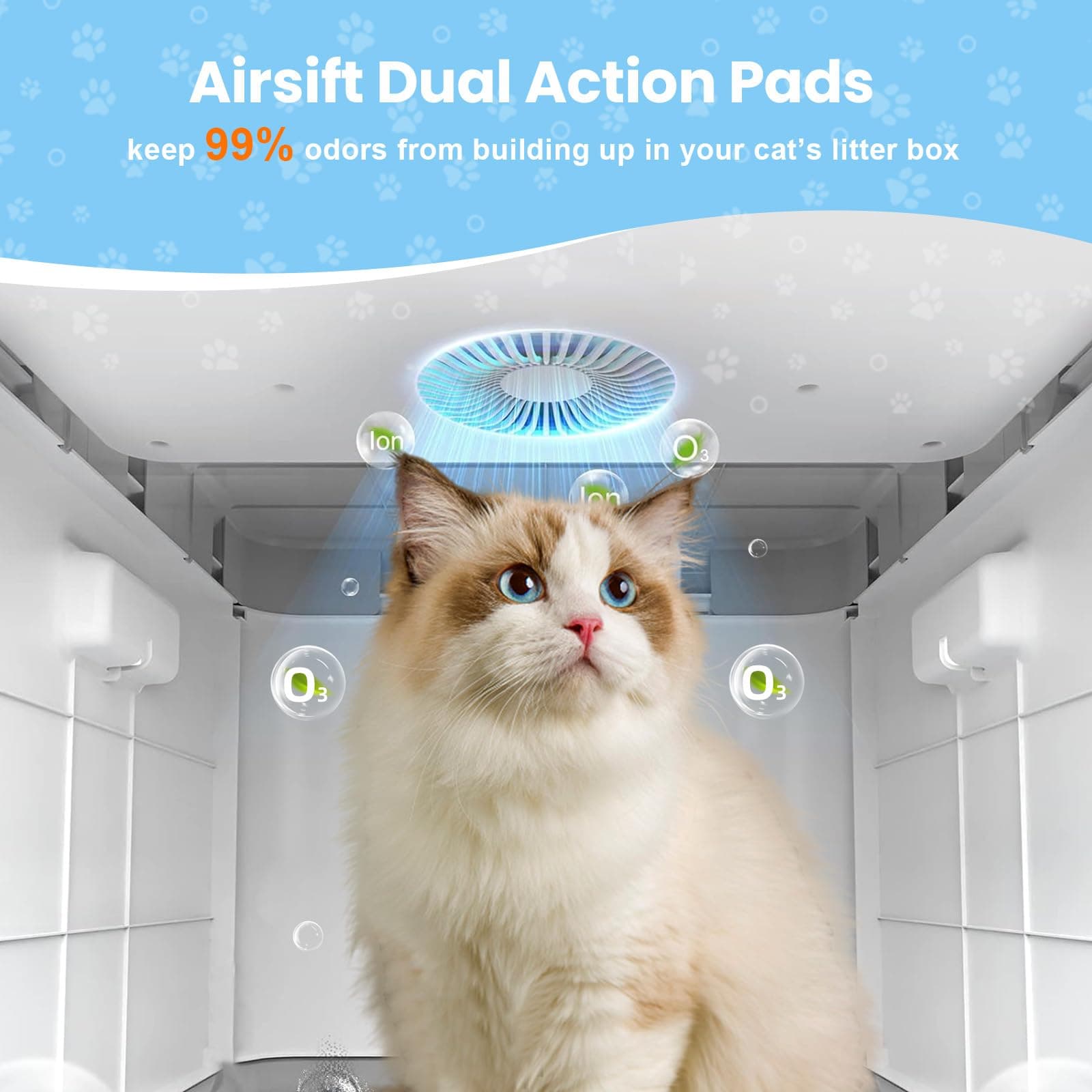 10 Pack Filter Replacement for Catit Litter Boxes Jumbo/Regular/Catit Smartsift Litter Box, Dual Action Air Purifier Pads to Absorb and Fresh Litter Box Odors
