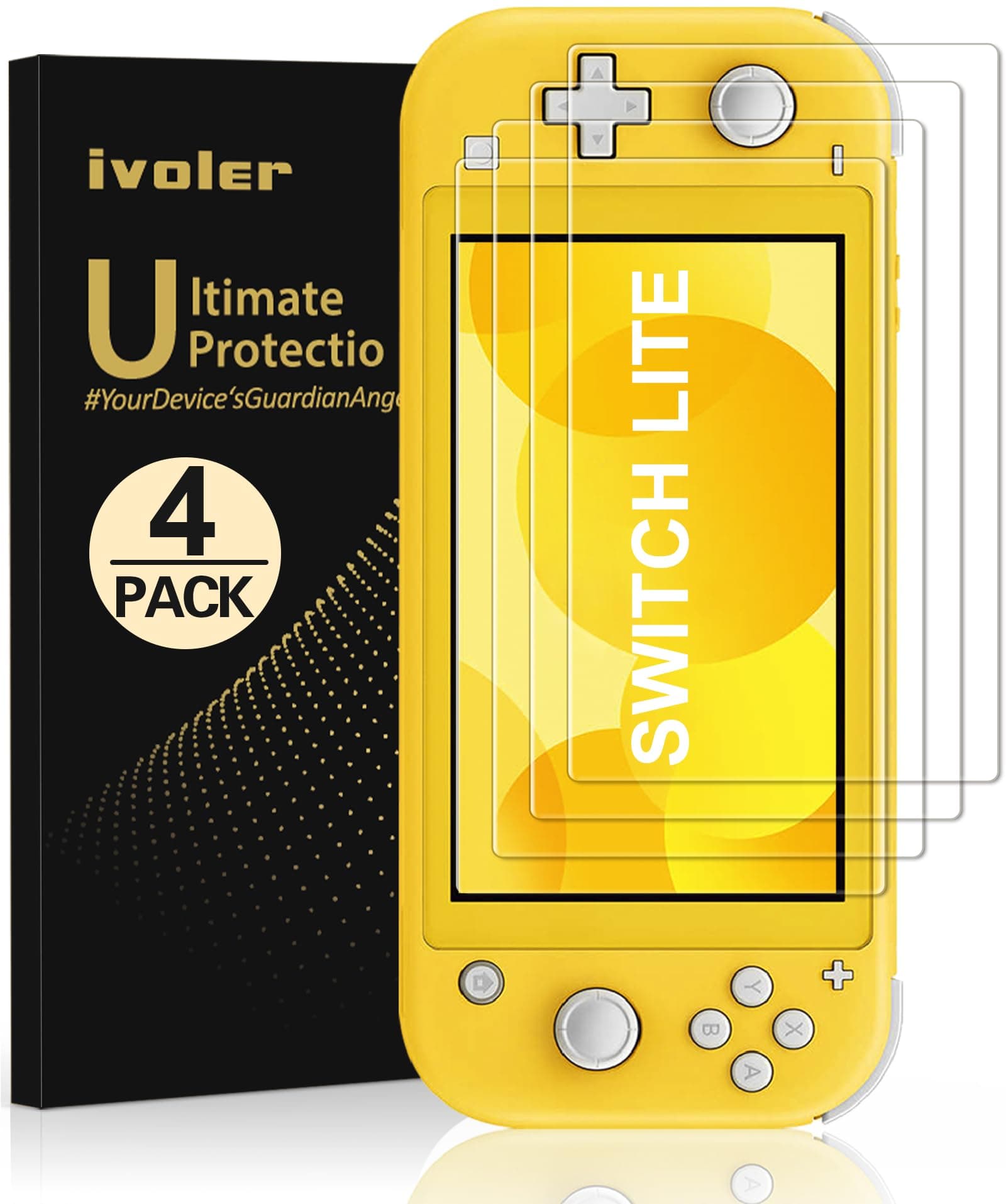 iVoler Tempered Glass Screen Protector for Nintendo Switch Lite (Pack of 4)