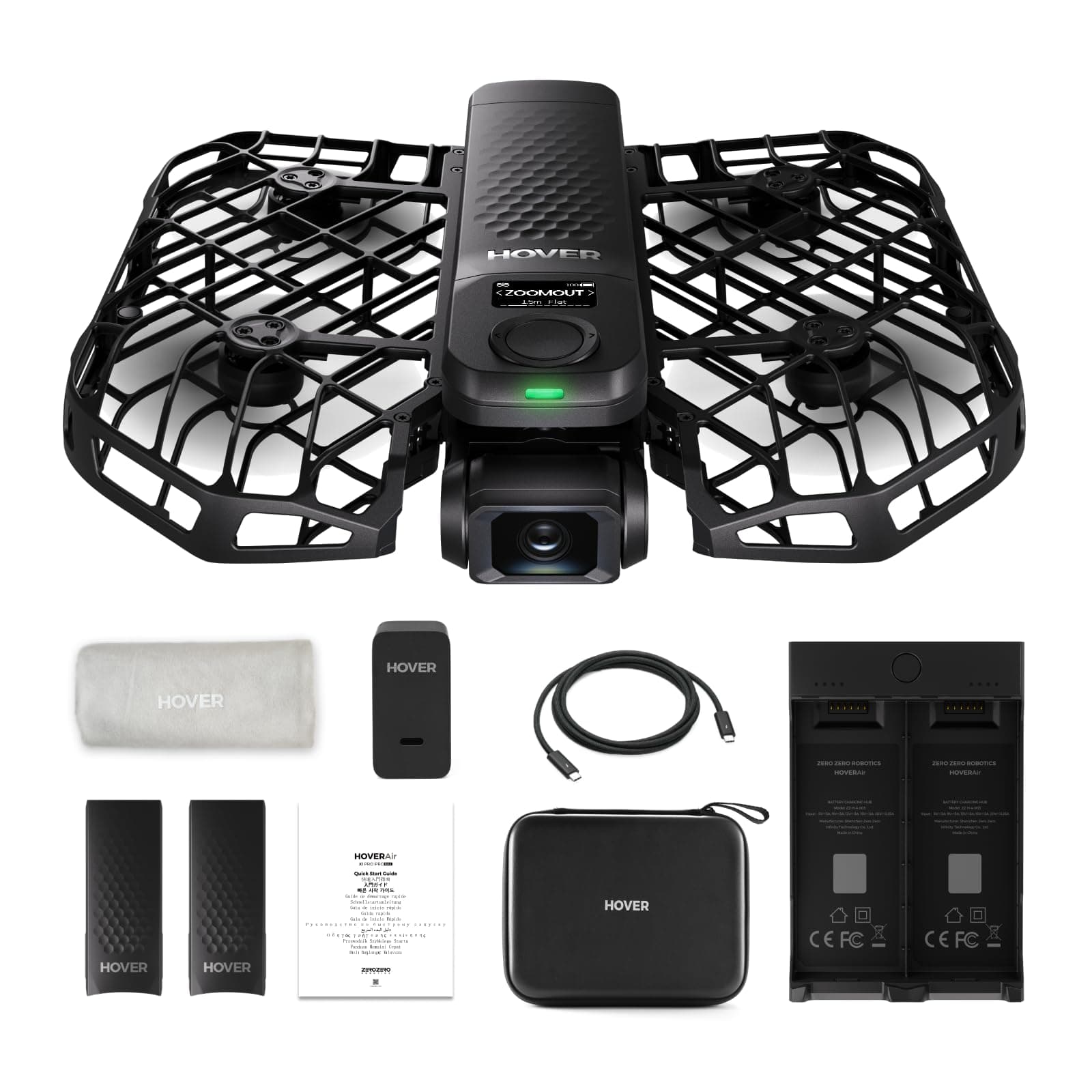 HOVERAir X1 PRO 4K Drone with Camera, Foldable Action Flying Camera with 42 KM/H Follow Speed, 10+ Fully Automatic Flight Modes, Fly Anywhere with OmniTerrain, SmoothCapture 2.0(Basic Combo)
