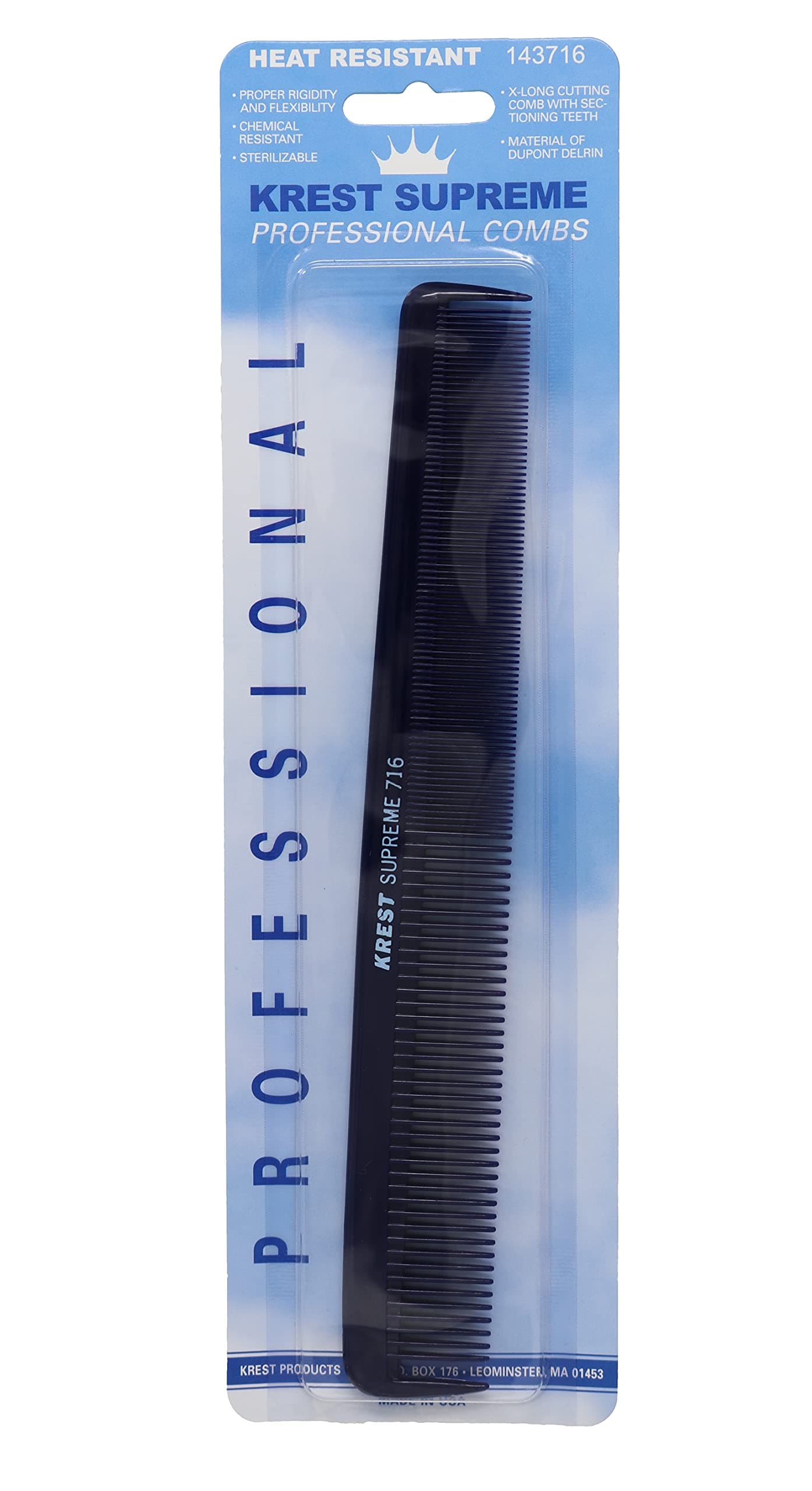 Combs 8.5 IN. Supreme Professional Comb Extra-Long Cutting combs W. Sectioning Tooth 1 Pc.