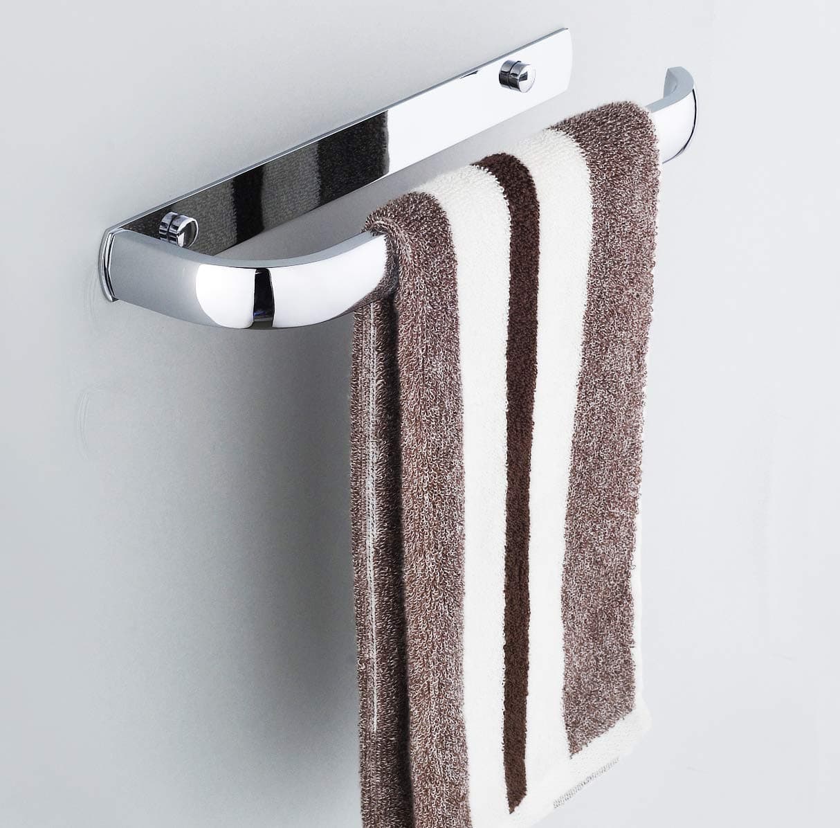 WellsumModern Bathroom & Kitchen Wall Mounted Chrome Plated Solid Brass Open Towel Ring 30 cm, Towel Holder Hanger Wall Mounted Accessories, Mirror Polished