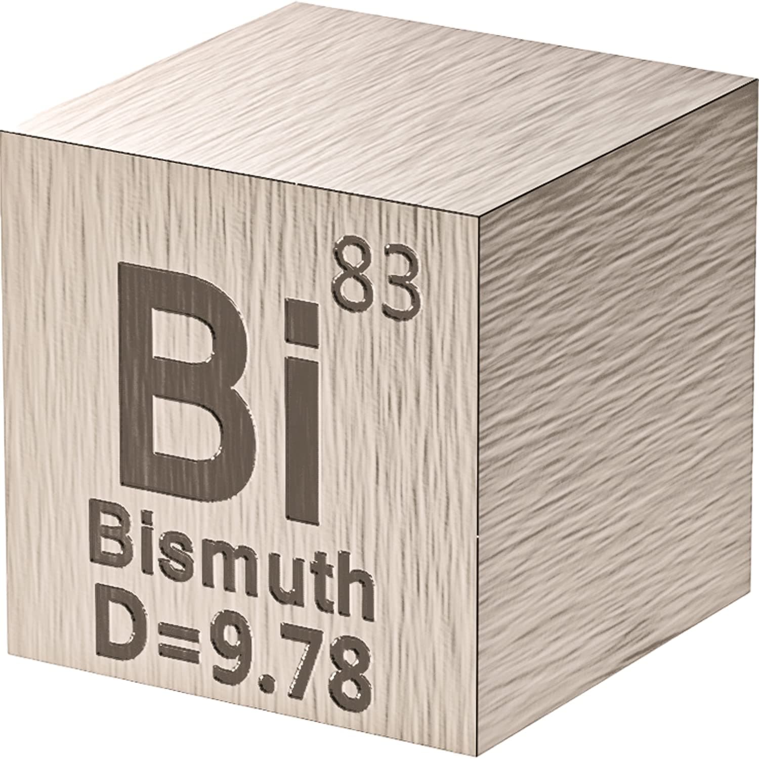 Bismuth Cube - Metal Element Cubes - Laser Engraved Density Cube Set for a Periodic Table of Elements Collection - (Bismuth, 1 inch)