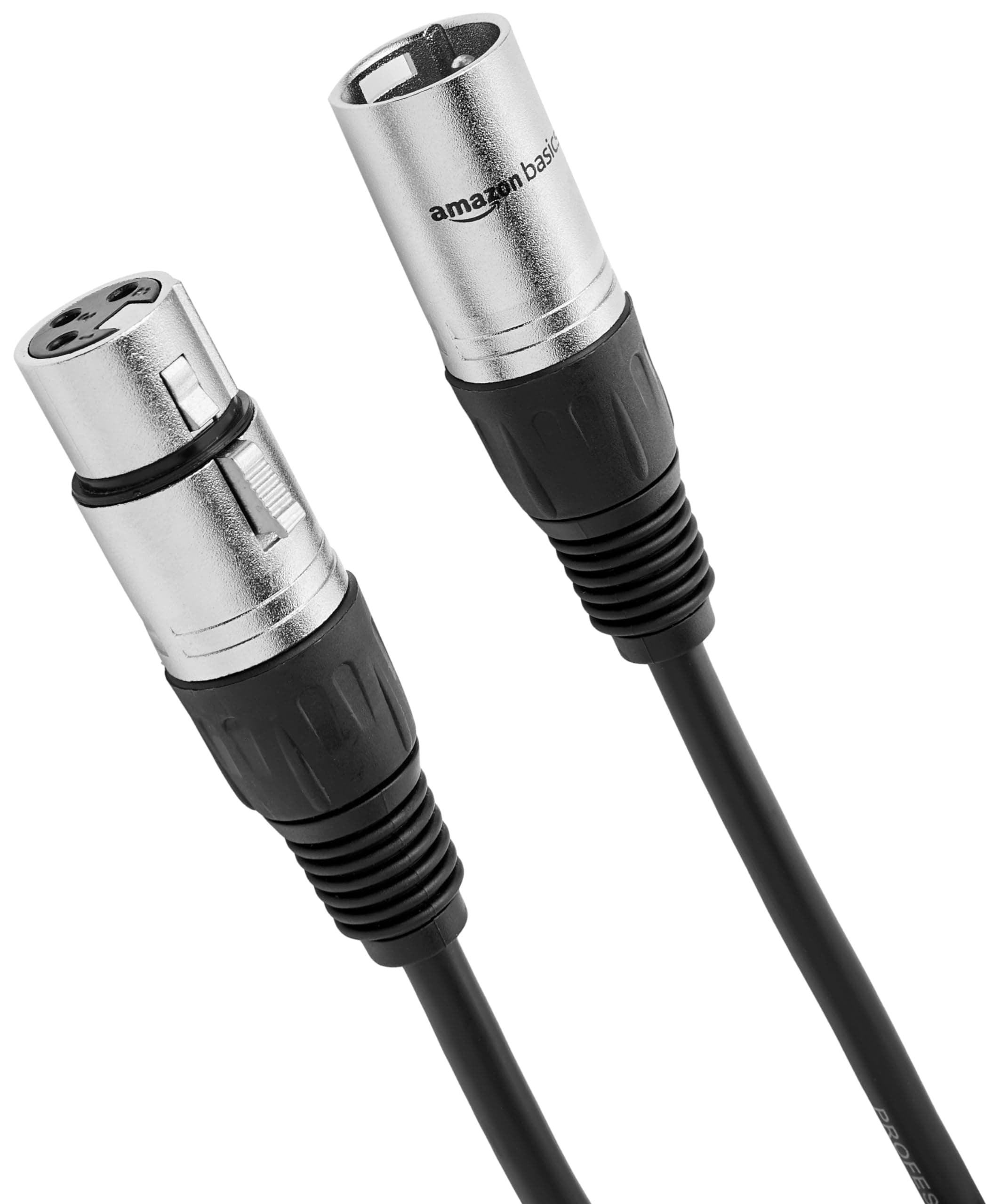 Amazon Basics XLR Microphone Cable for Speaker or PA System, Recording Studio, All Copper Conductors, Low Noise, 10 ft, Black