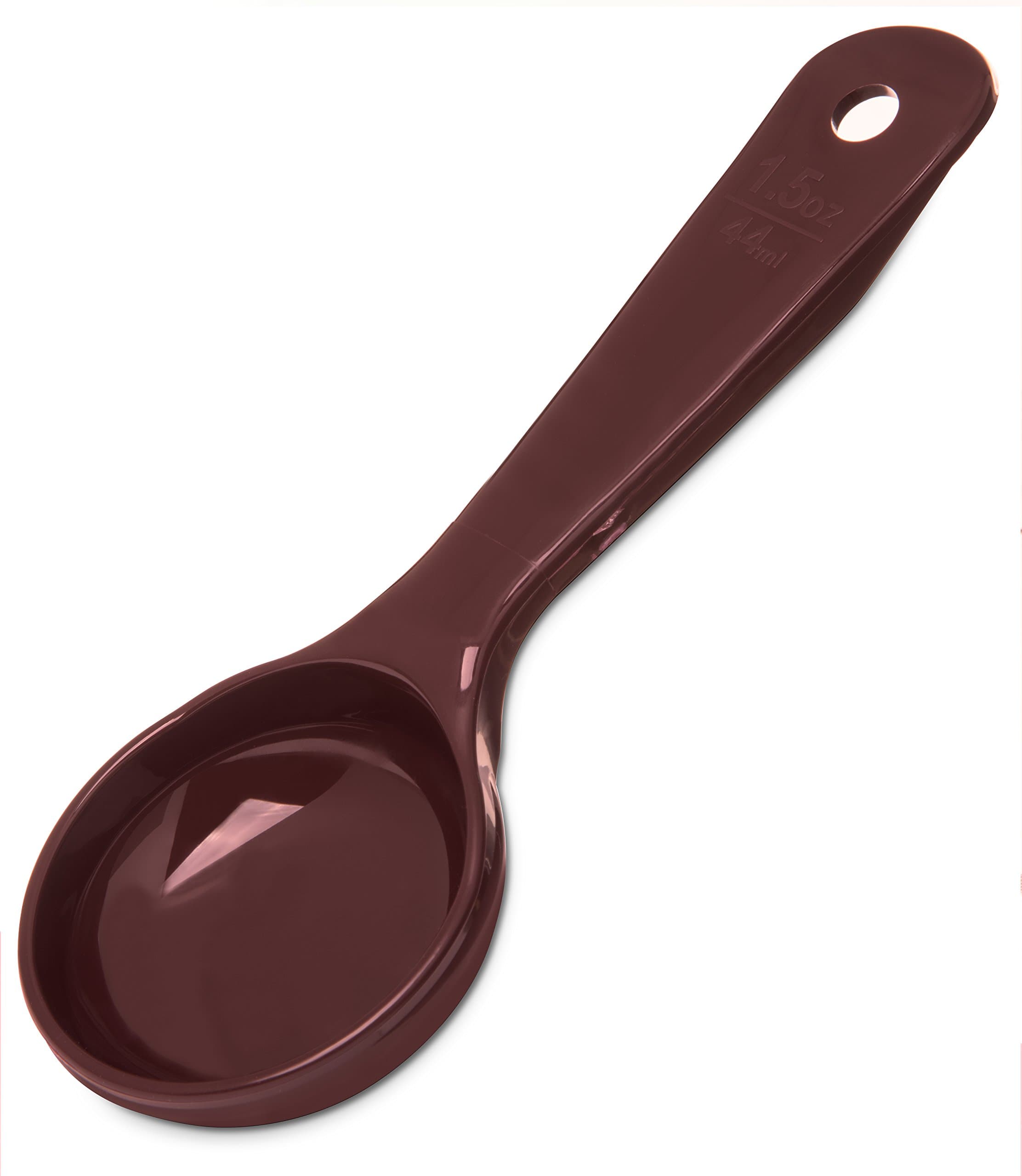 Carlisle 492201 Solid Short Handle Portion Control Spoon, 1.5 oz, Reddish Brown (Pack of 12)